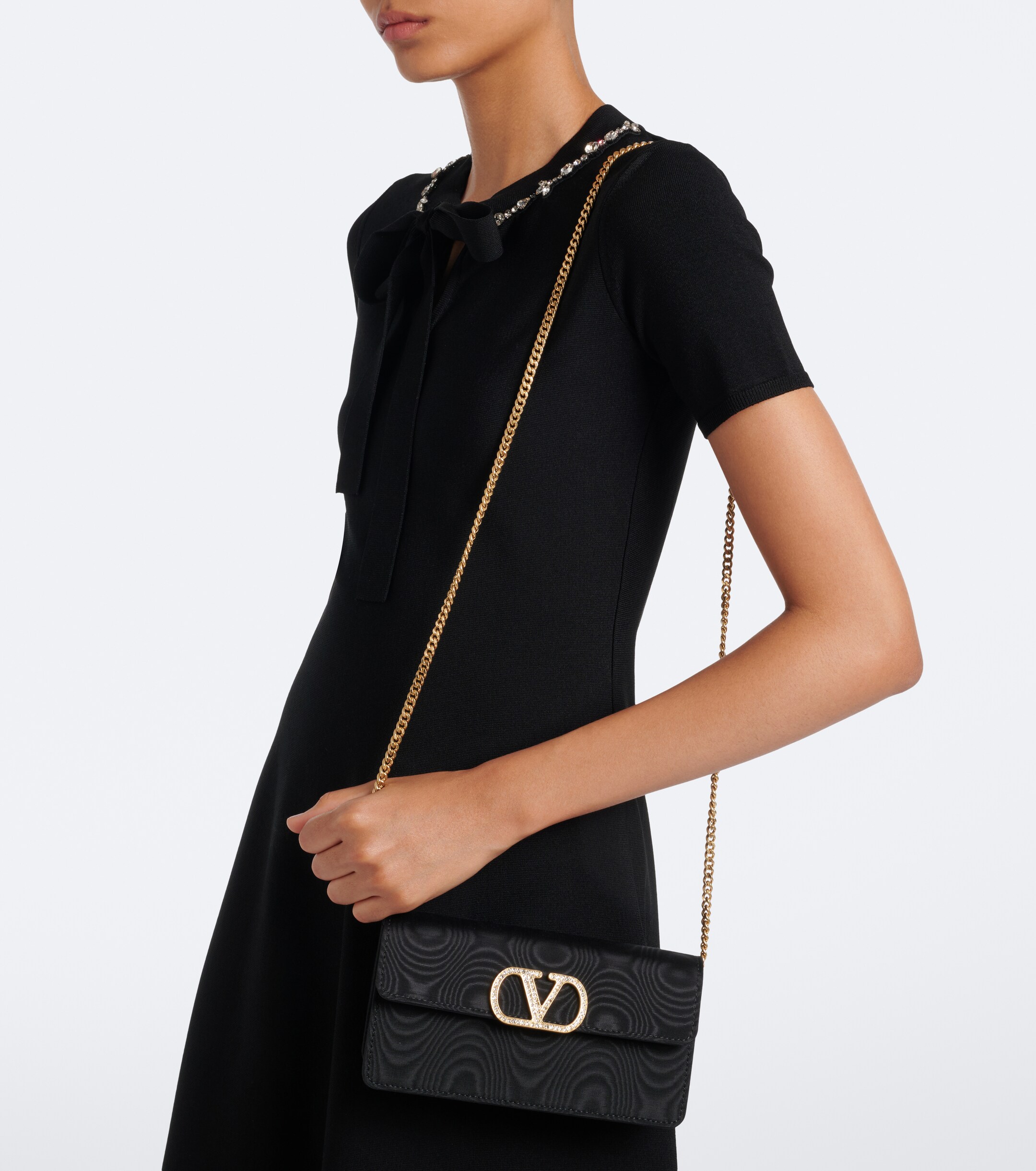 Valentino Garavani VLogo Mini moire clutch thumbnail