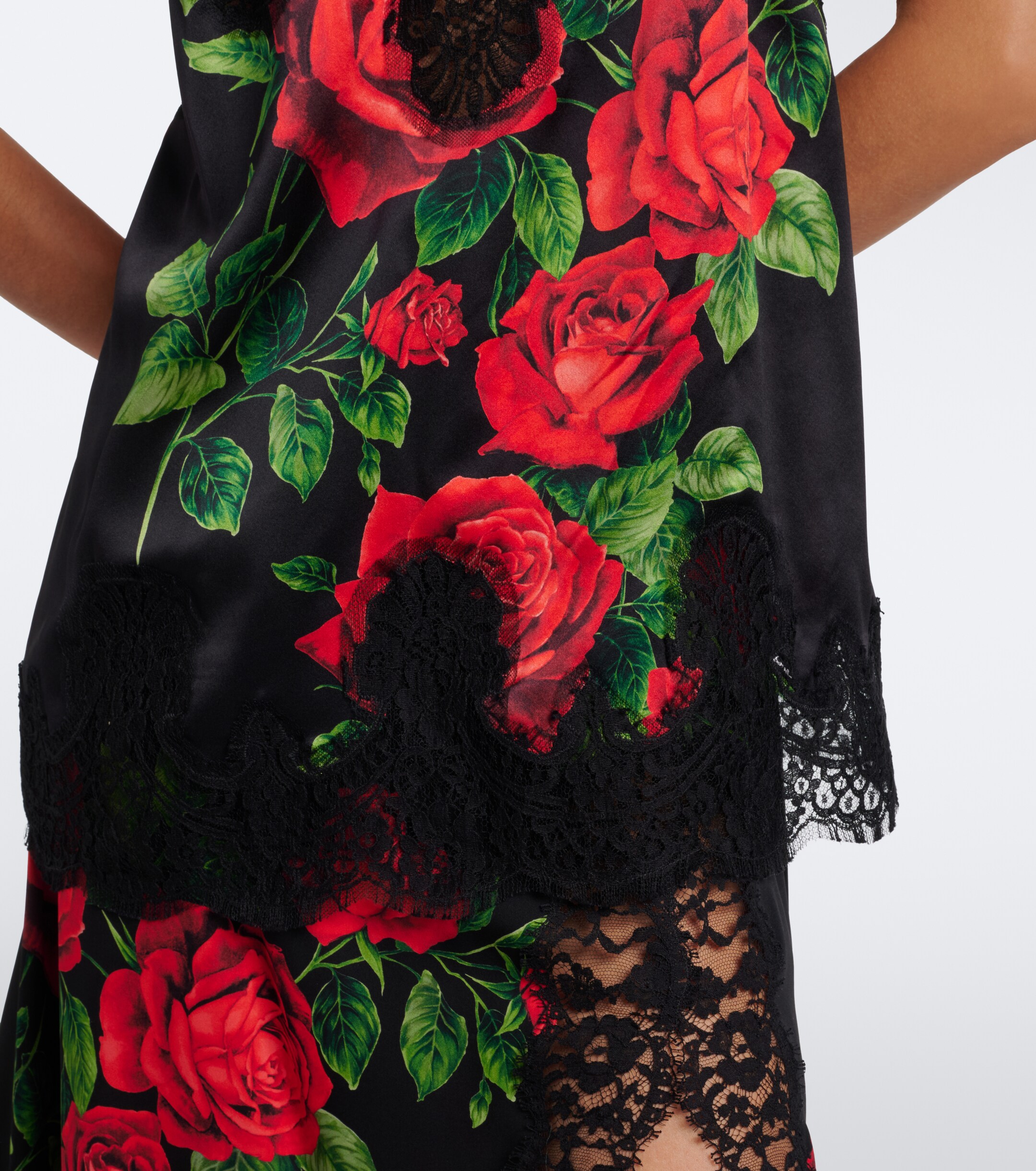 Dolce&Gabbana Dolce & Gabbana Floral silk and cotton-blend camisole