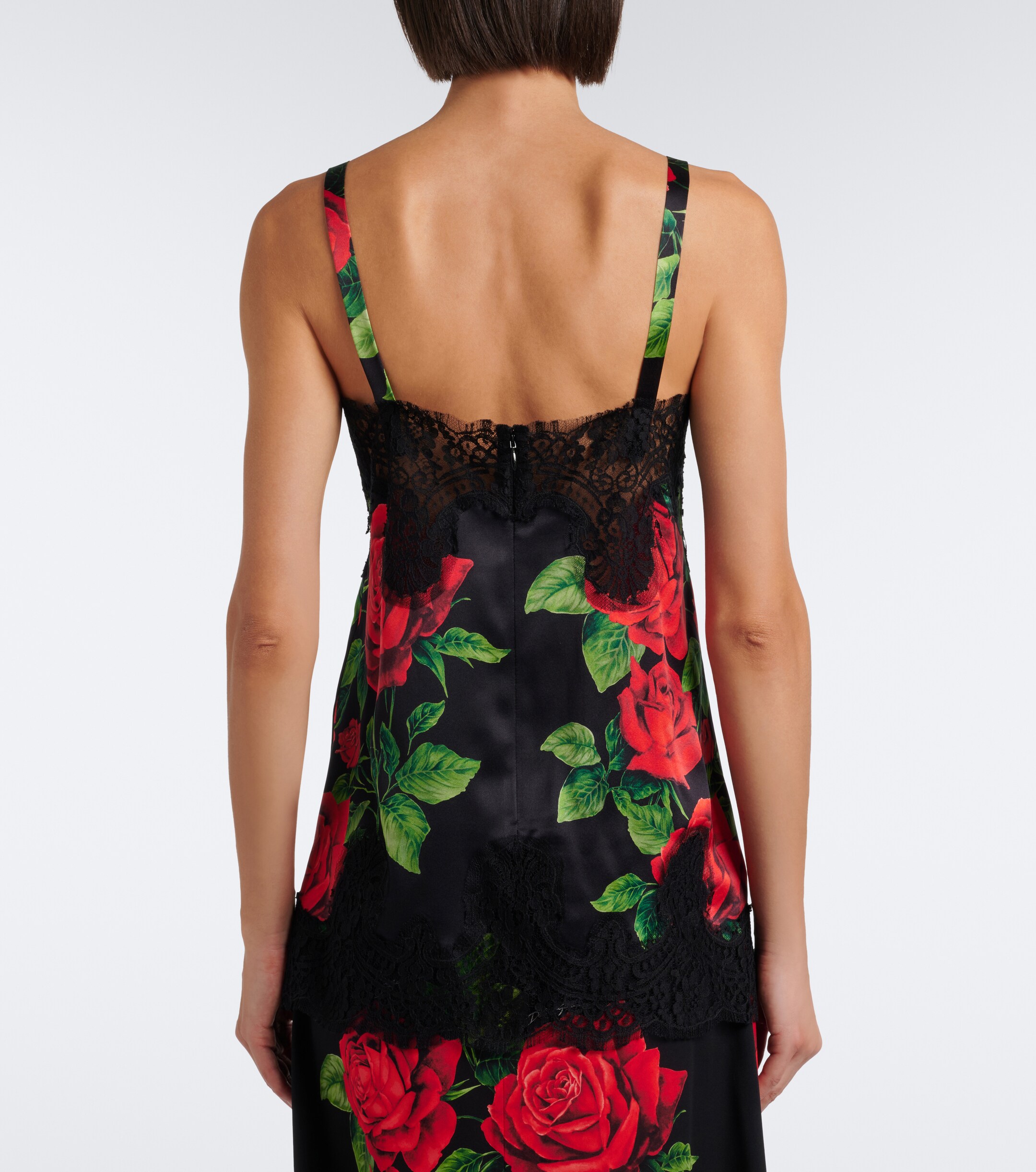 Dolce&Gabbana Dolce & Gabbana Floral silk and cotton-blend camisole