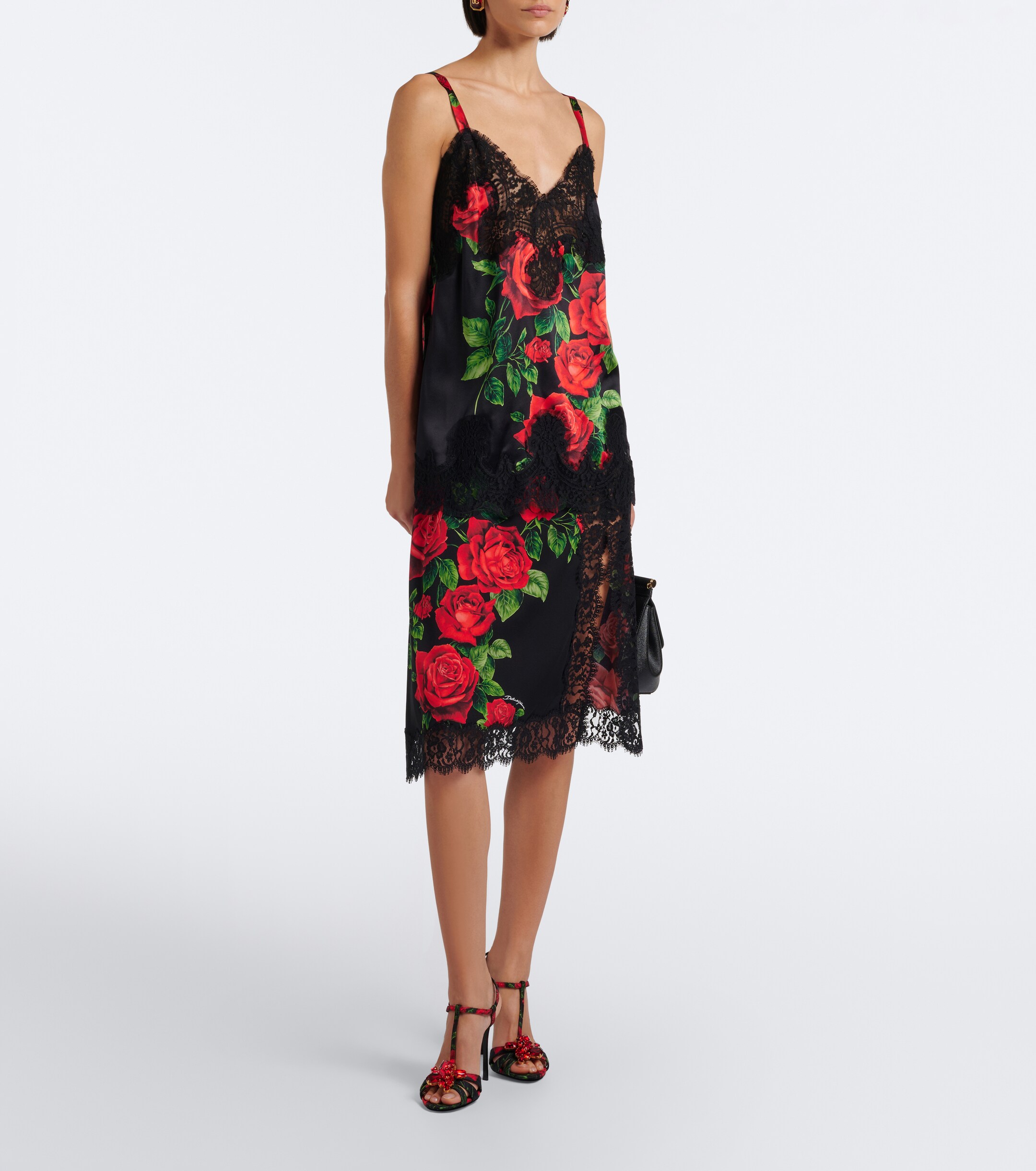 Dolce&Gabbana Dolce & Gabbana Floral silk and cotton-blend camisole