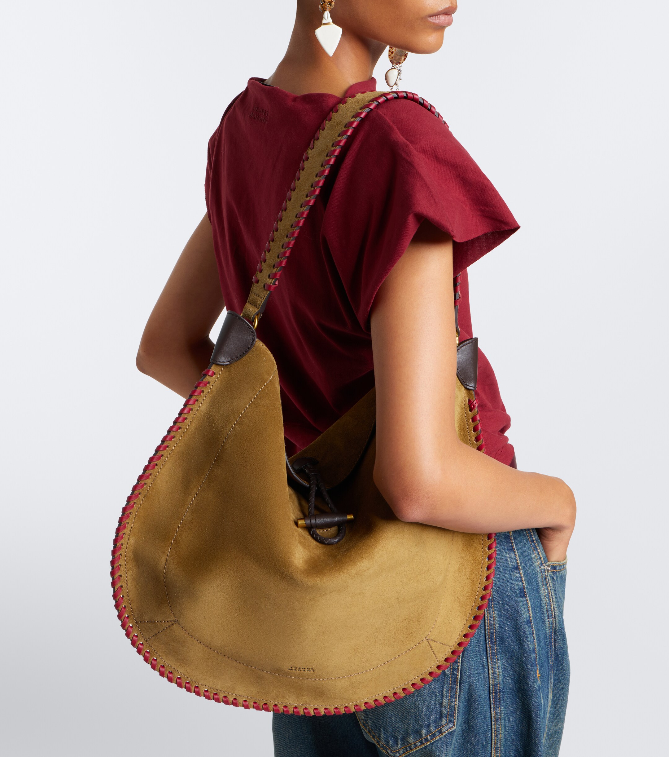 Isabel Marant Oskan Large suede shoulder bag