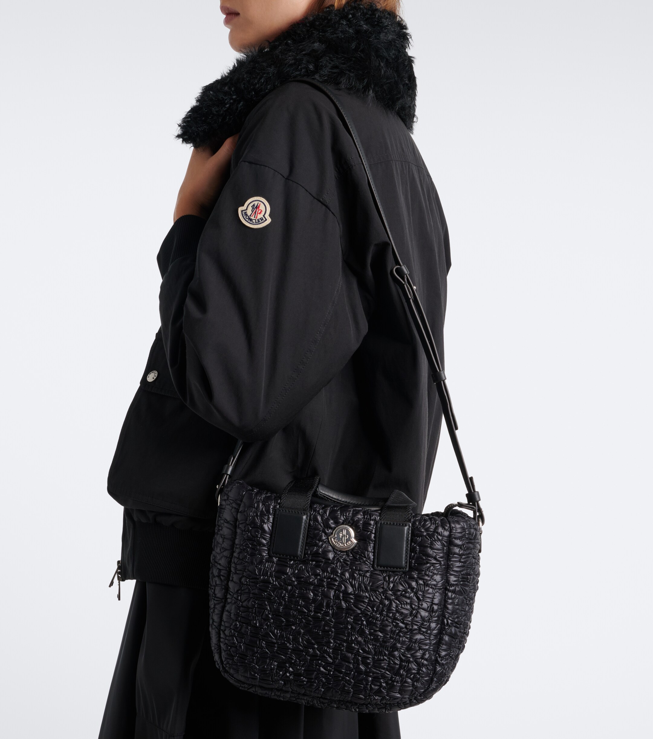 Moncler Caradoc Mini quilted top-handle bag