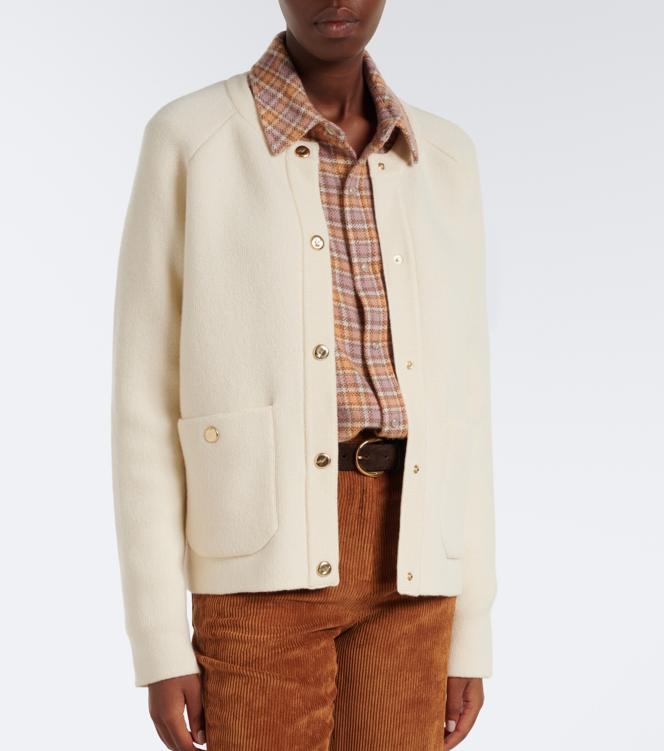 Moncler Moncler Wool, cotton, and cashmere-blend cardigan