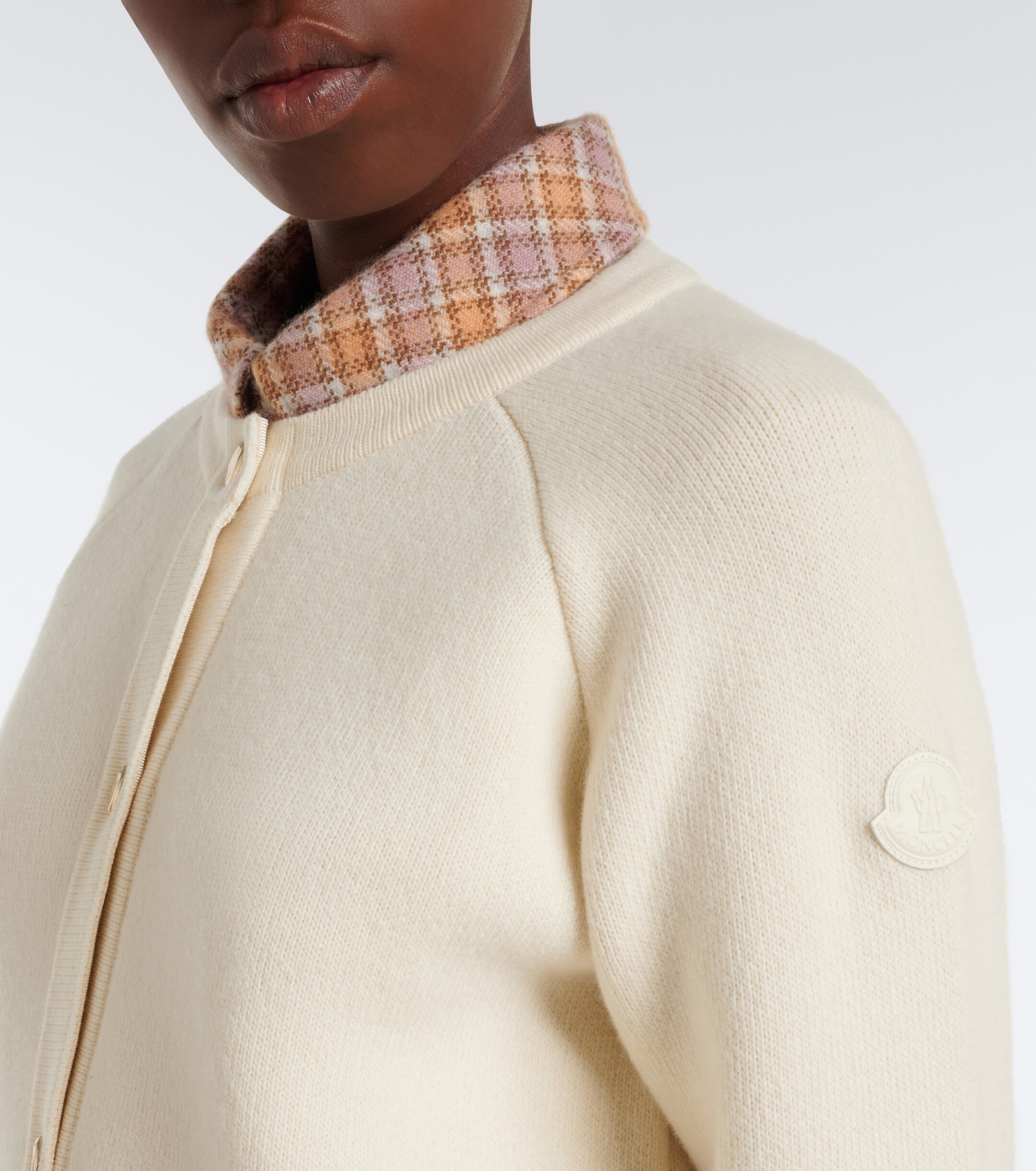 Moncler Moncler Wool, cotton, and cashmere-blend cardigan