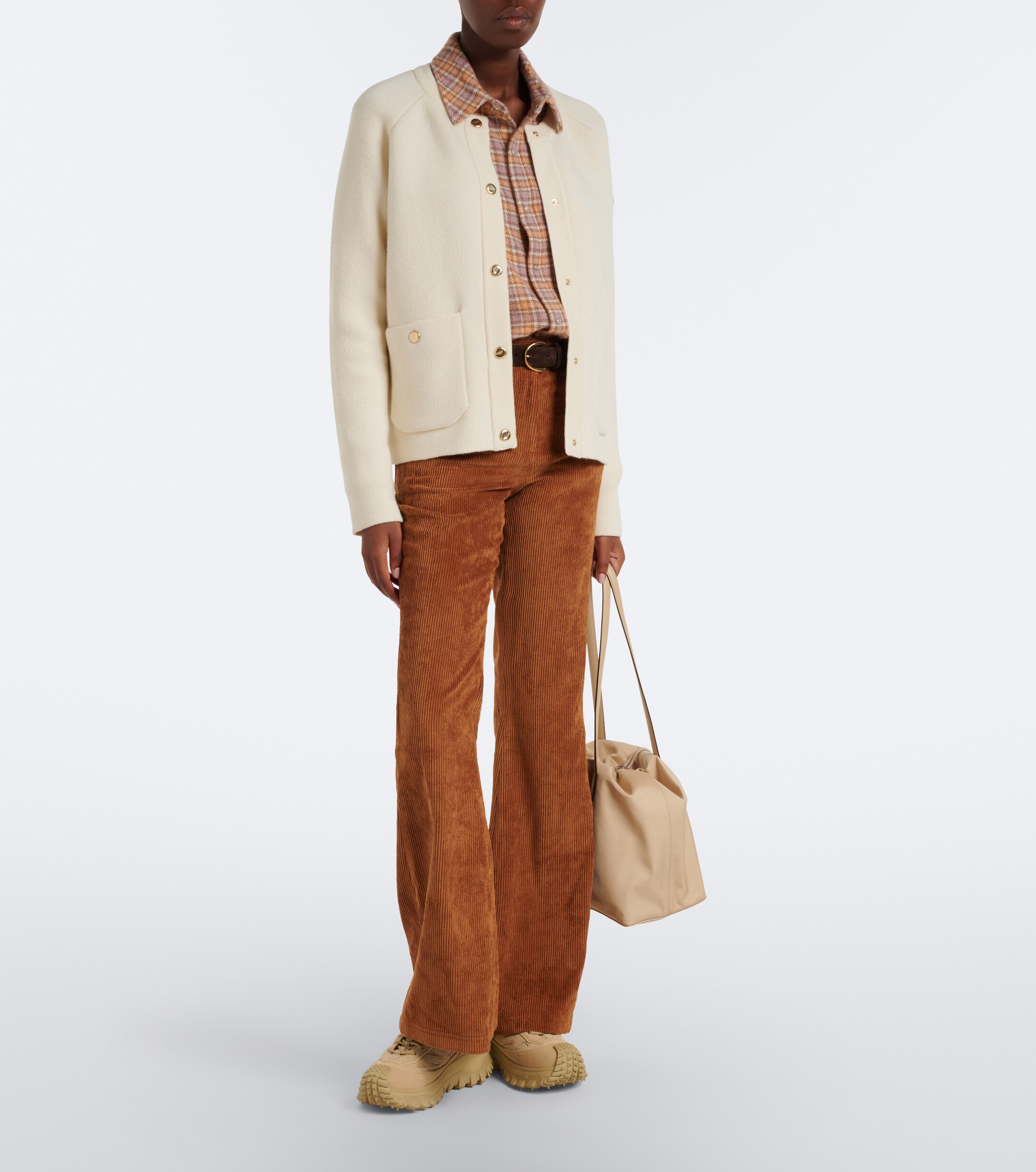 Moncler Moncler Wool, cotton, and cashmere-blend cardigan
