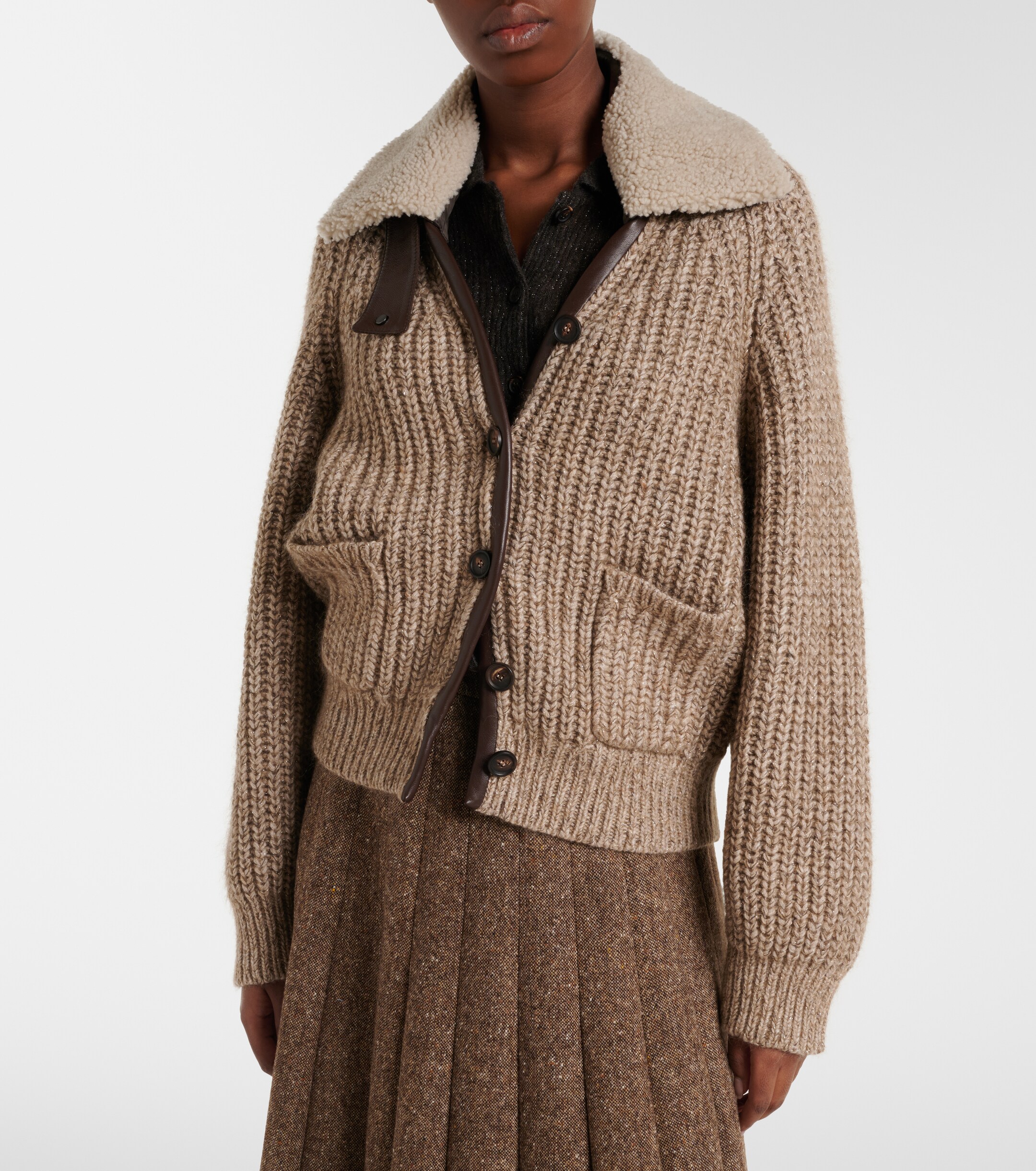 Brunello Cucinelli Brunello Cucinelli Cashmere, mohair, and wool-blend jacket