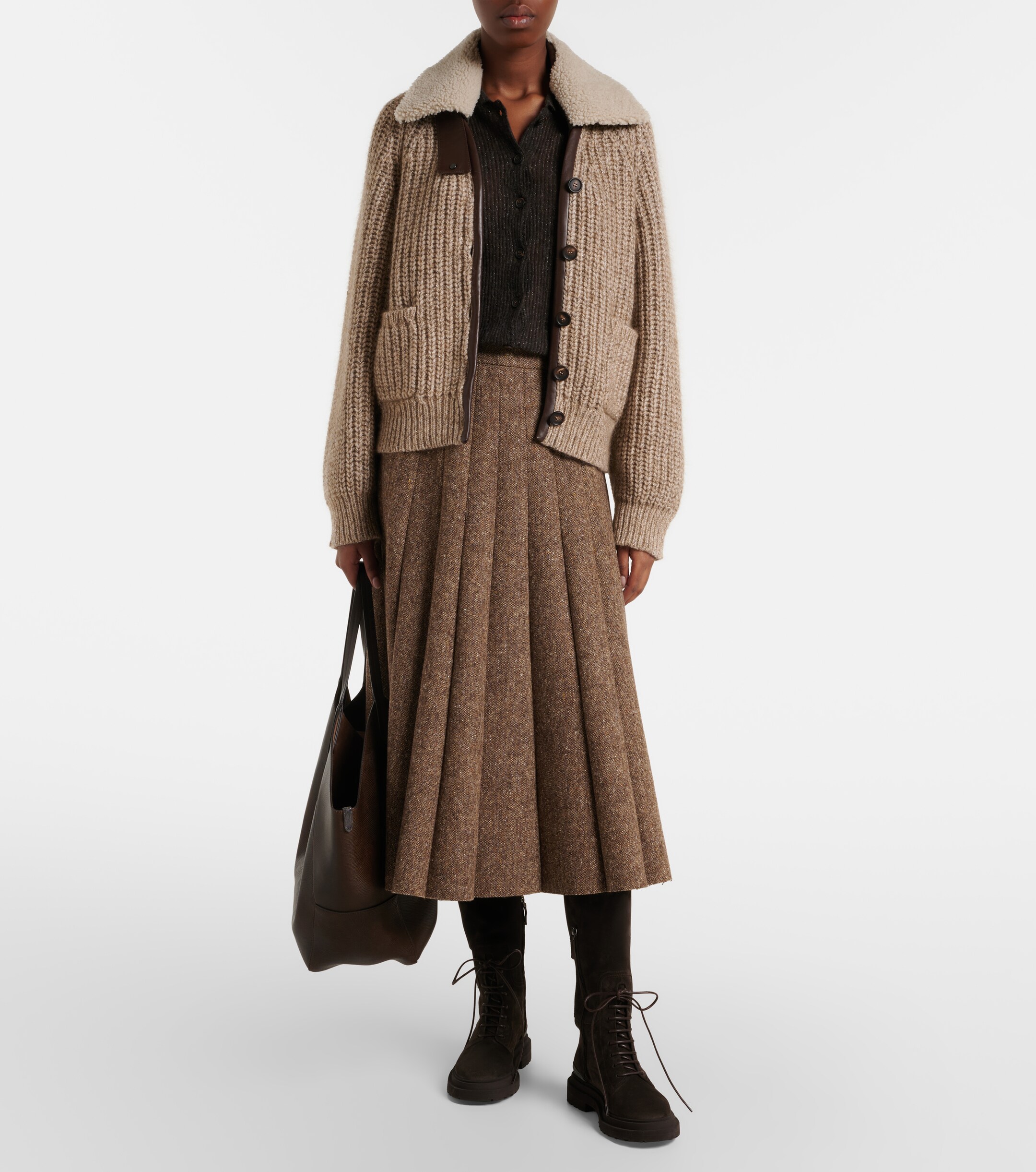 Brunello Cucinelli Brunello Cucinelli Cashmere, mohair, and wool-blend jacket