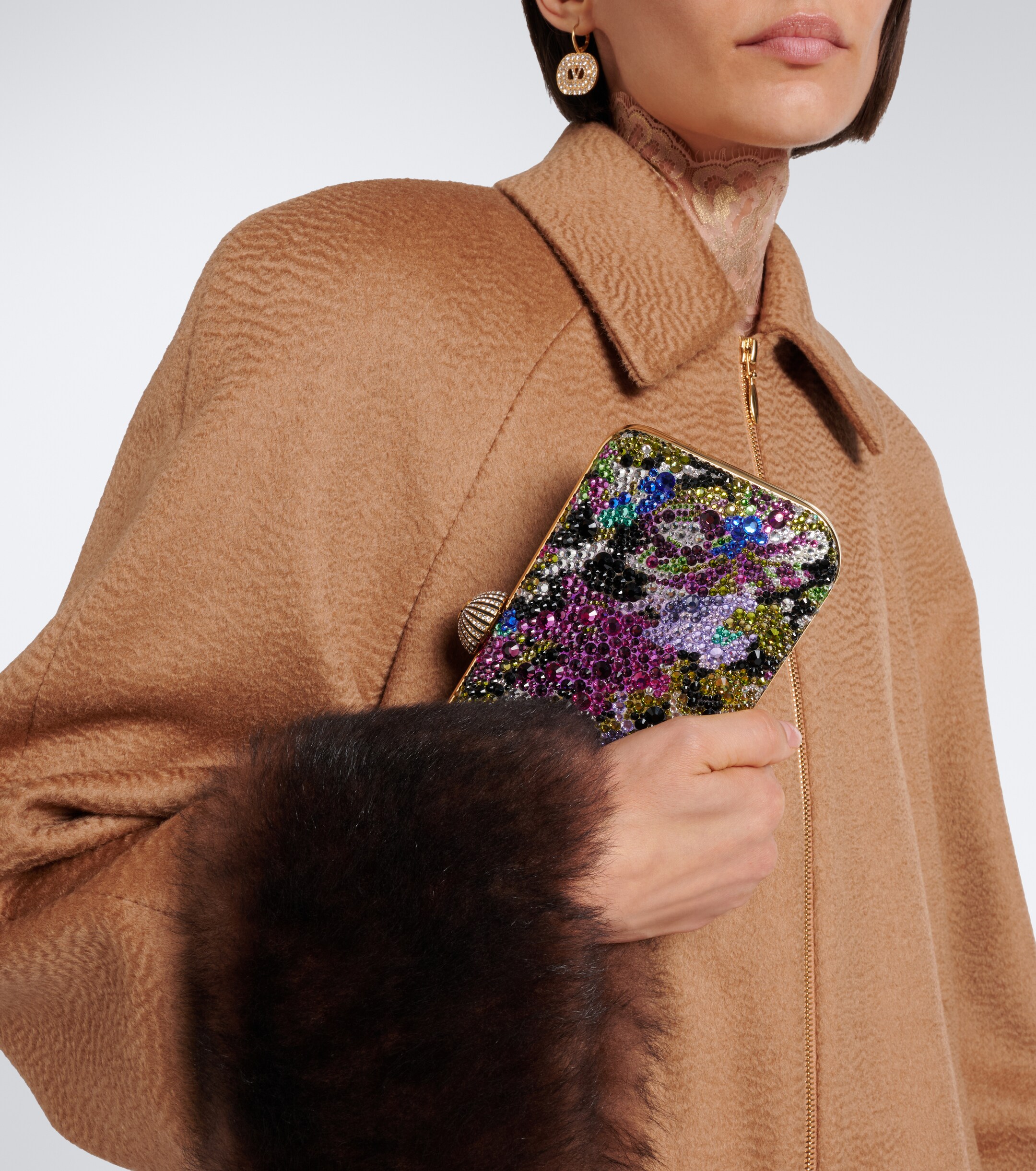 Valentino Garavani Carry Secrets embellished clutch thumbnail