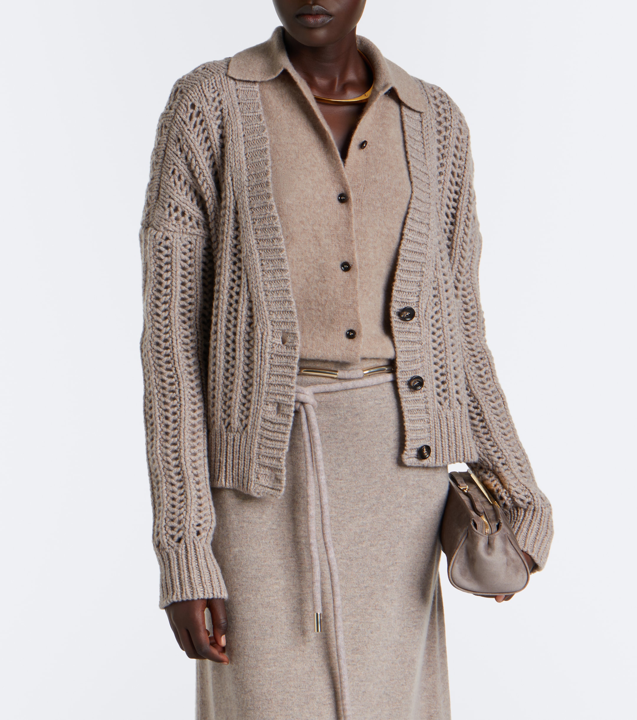 Max Mara Max Mara Open-knit cashmere cardigan
