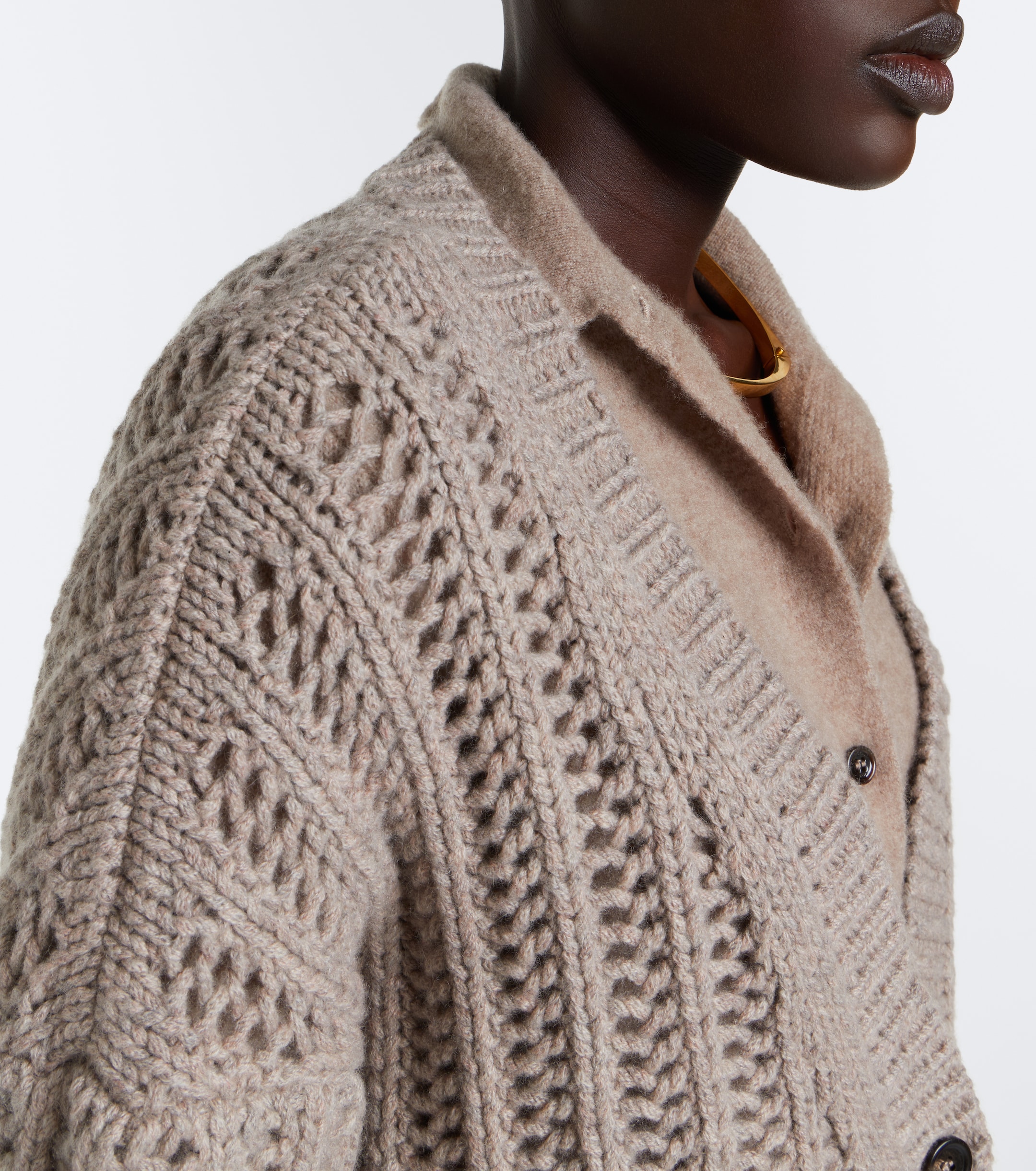 Max Mara Max Mara Open-knit cashmere cardigan