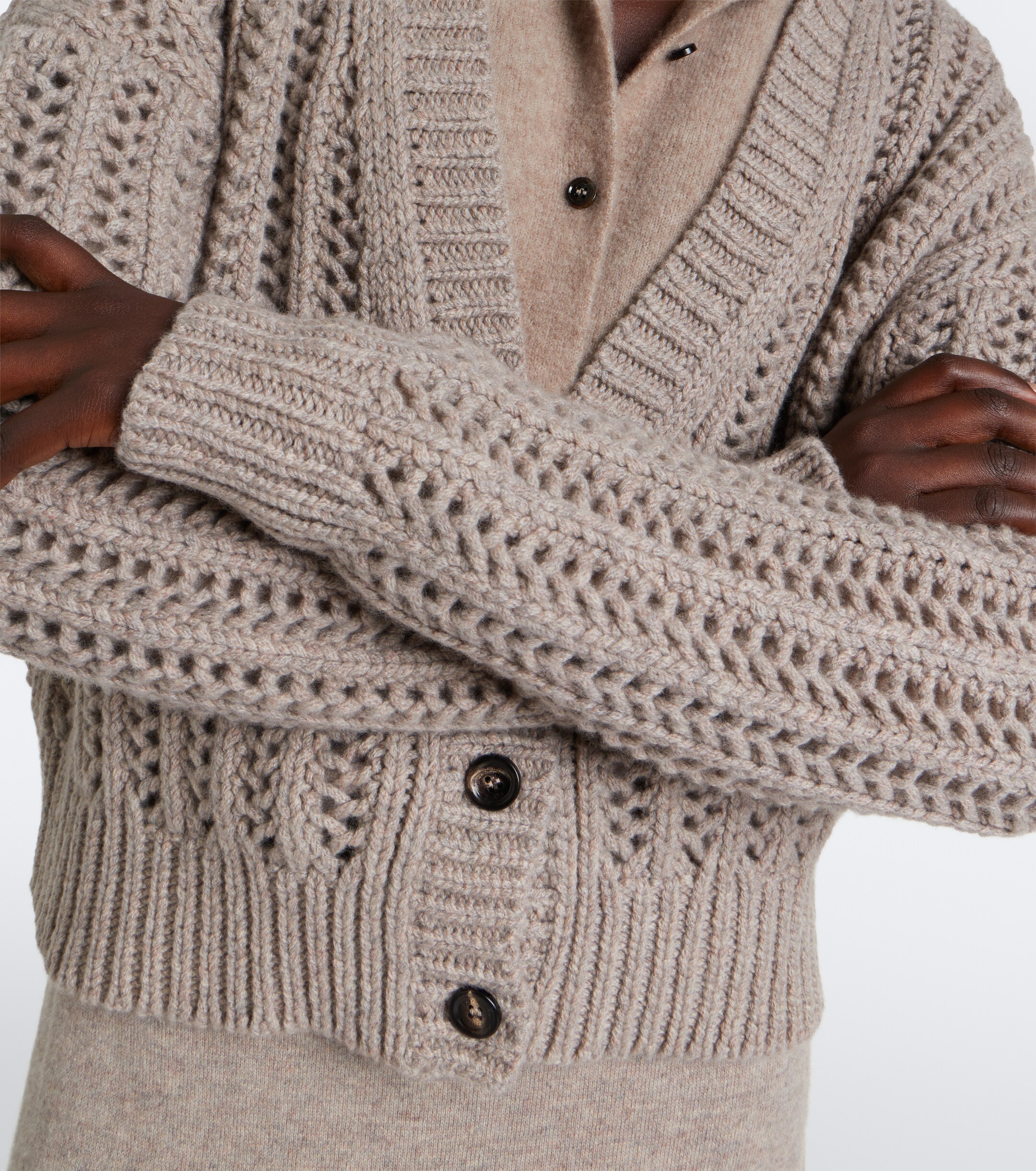 Max Mara Max Mara Open-knit cashmere cardigan