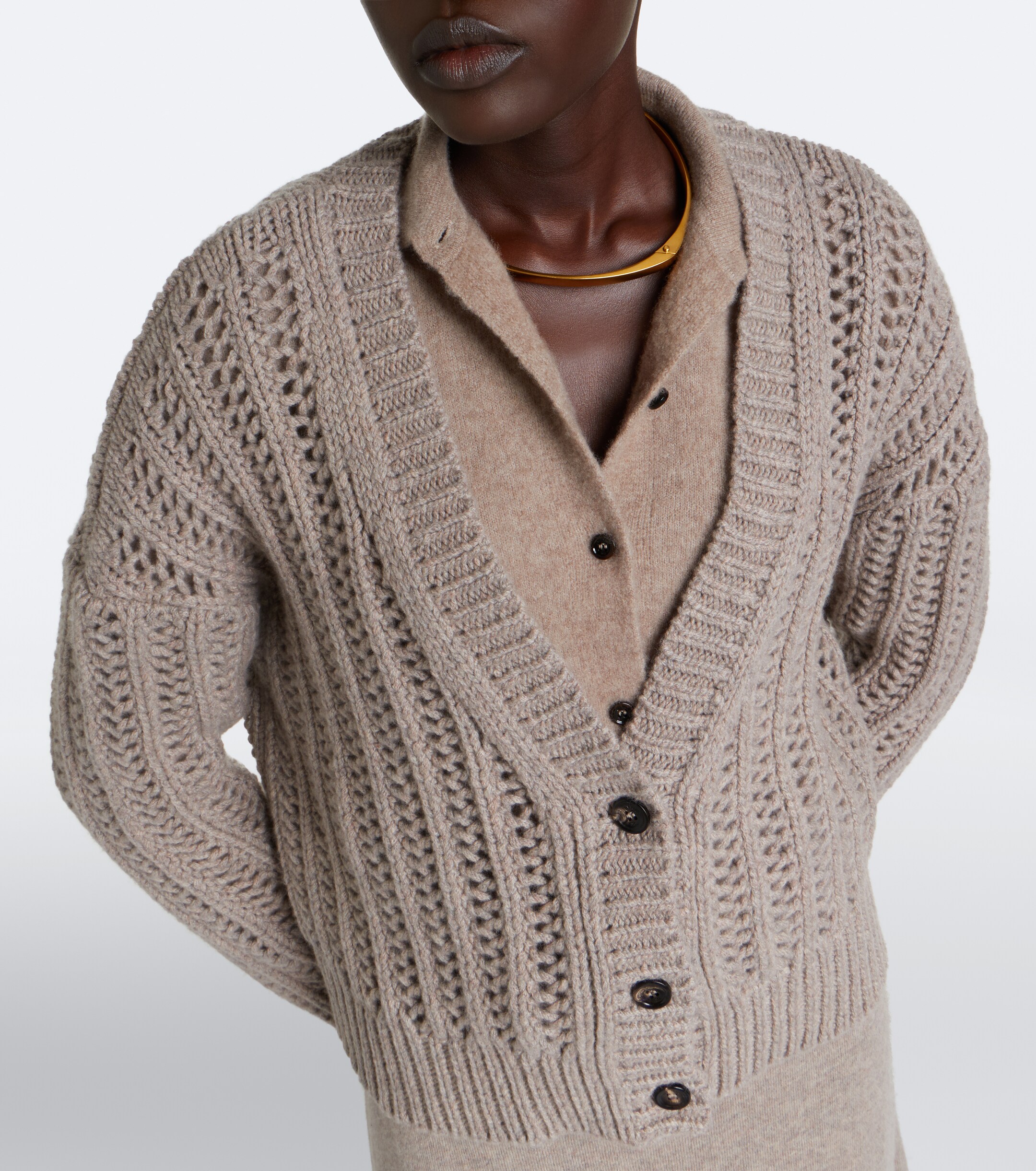 Max Mara Max Mara Open-knit cashmere cardigan