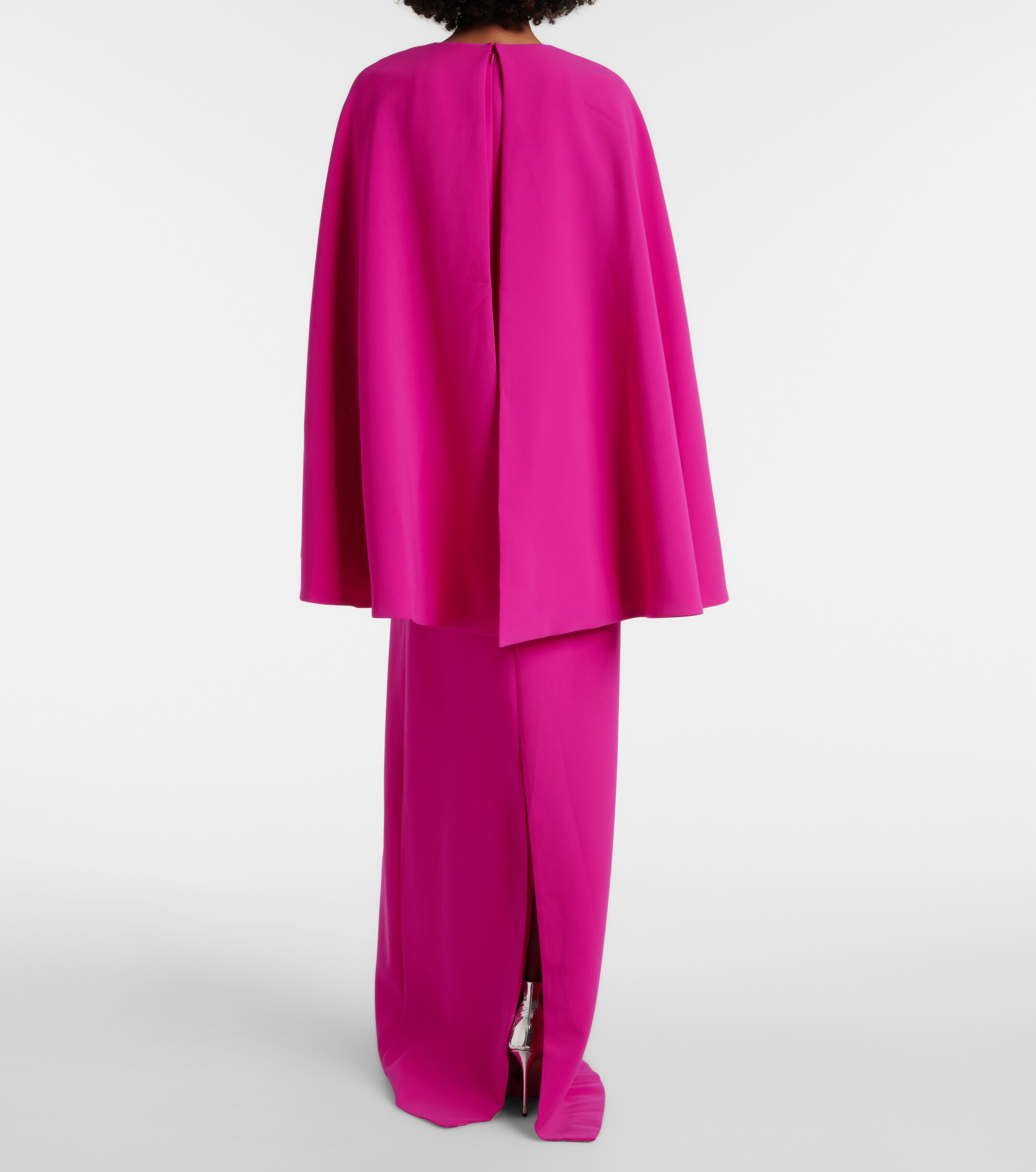 Costarellos Elin embellished caped crêpe gown