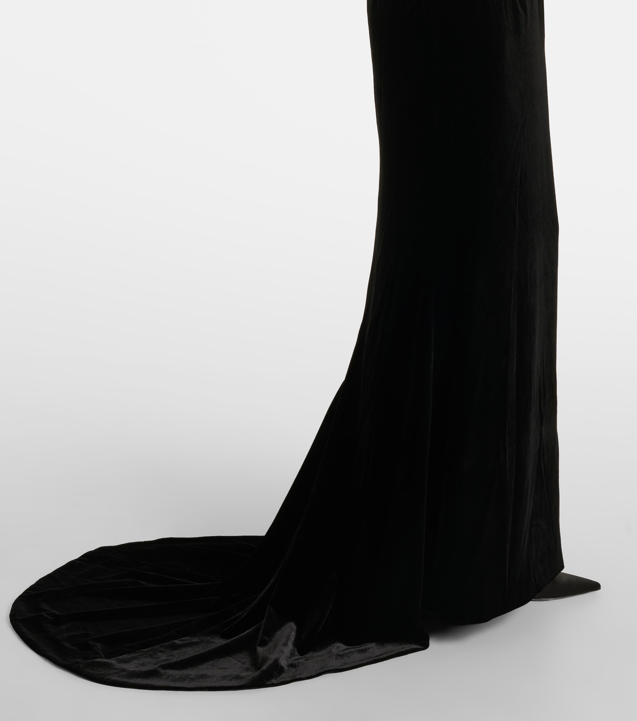 Alessandra Rich Bow-detail strapless velvet gown thumbnail
