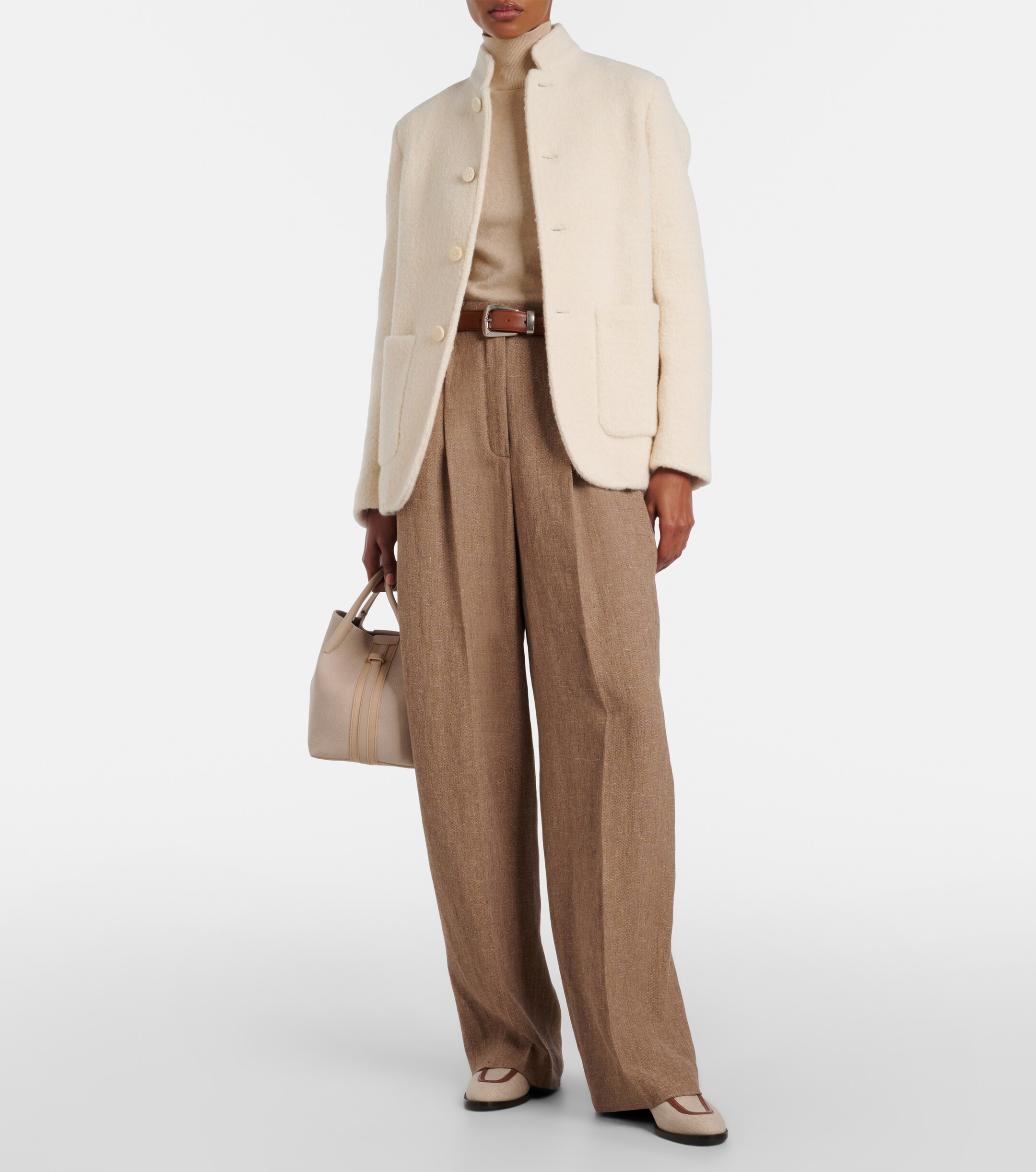 Loro Piana Bale Small leather bucket bag