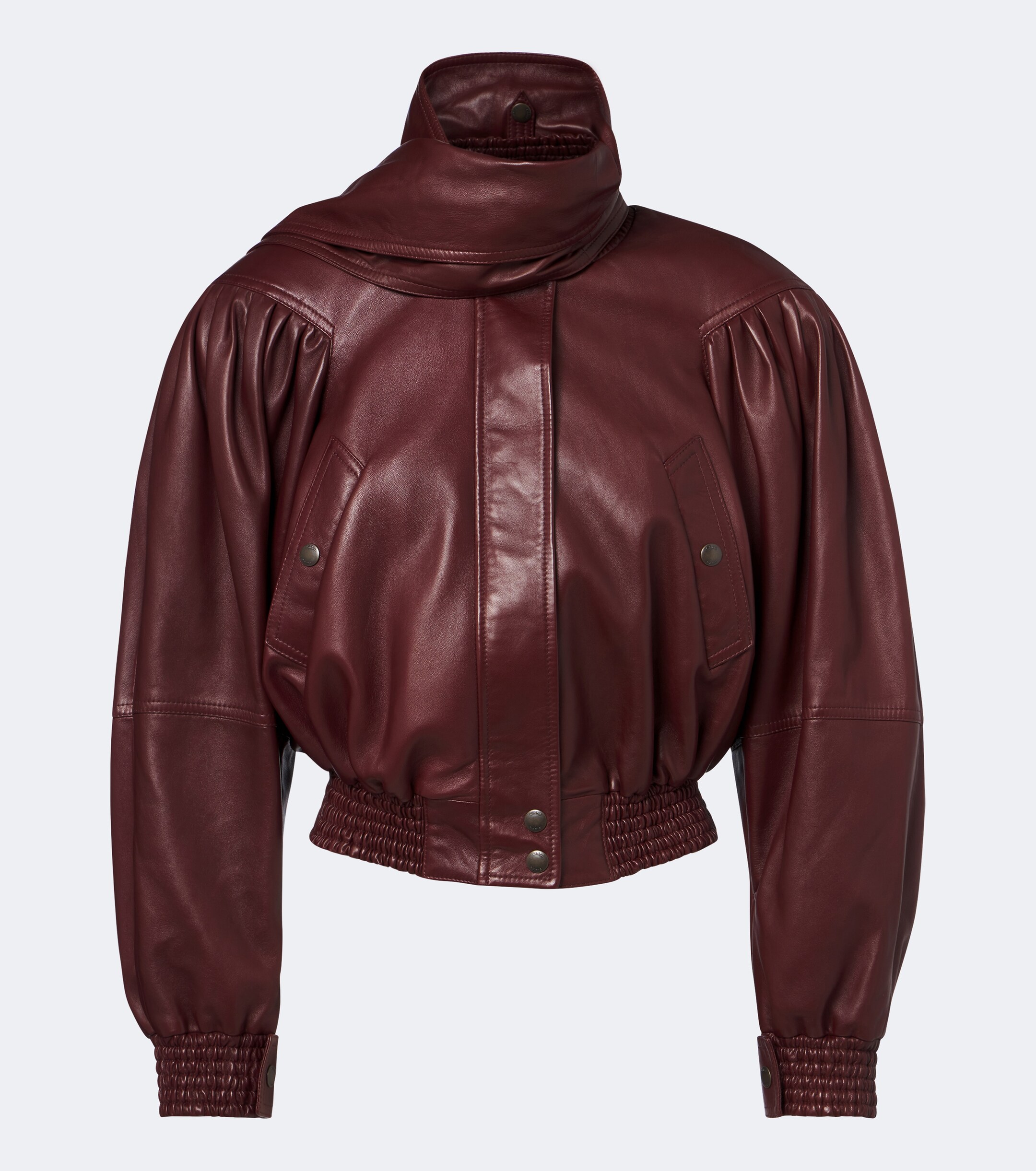 Chloé Chloé Cropped leather bomber jacket