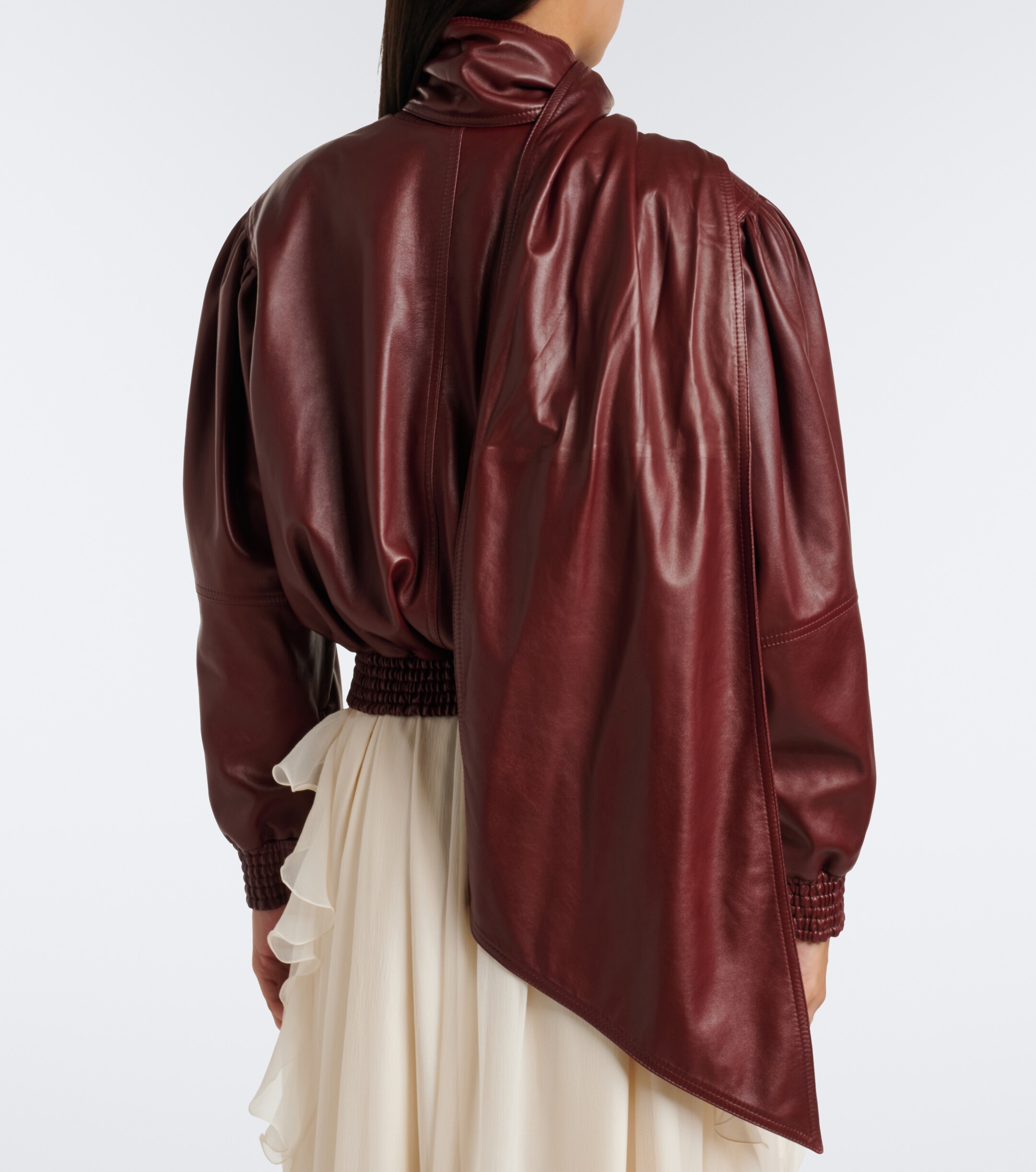 Chloé Chloé Cropped leather bomber jacket