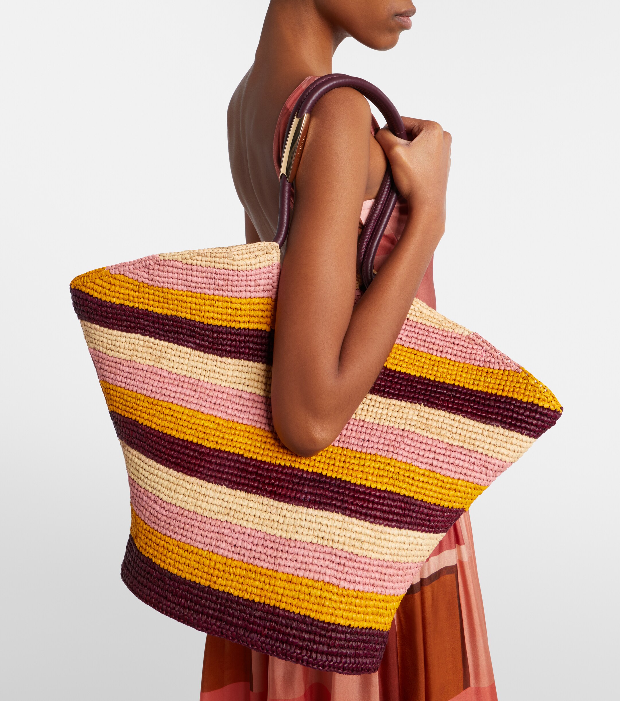 Zimmermann Goldentime Large raffia tote bag