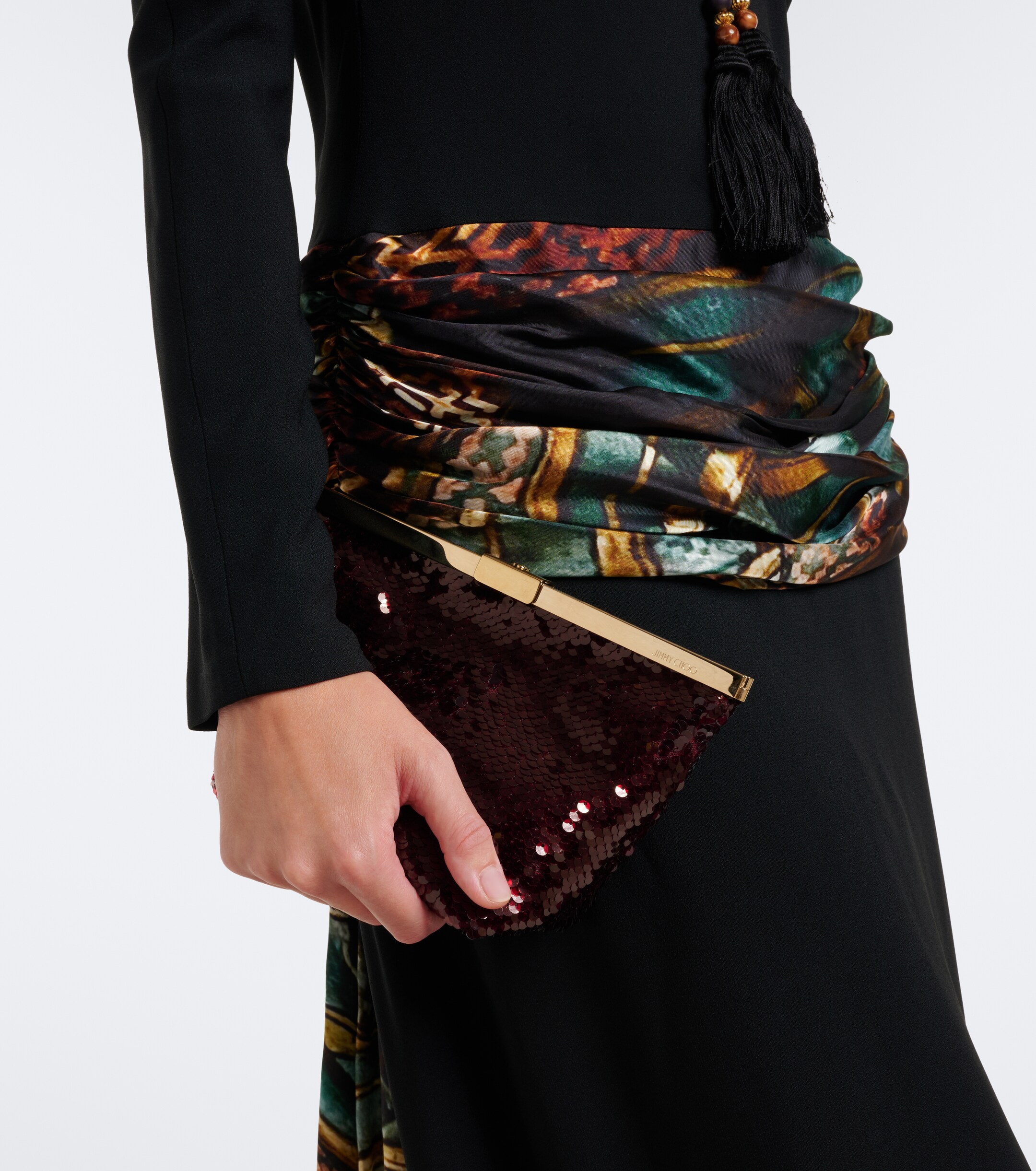 JIMMY CHOO Jimmy Choo Ganache Small sequined clutch