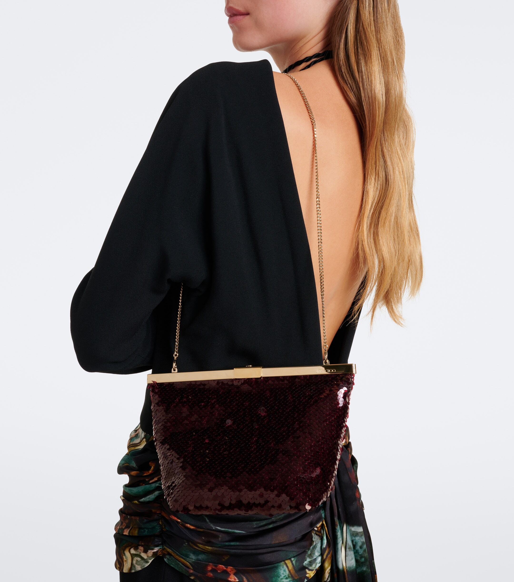 JIMMY CHOO Jimmy Choo Ganache Small sequined clutch