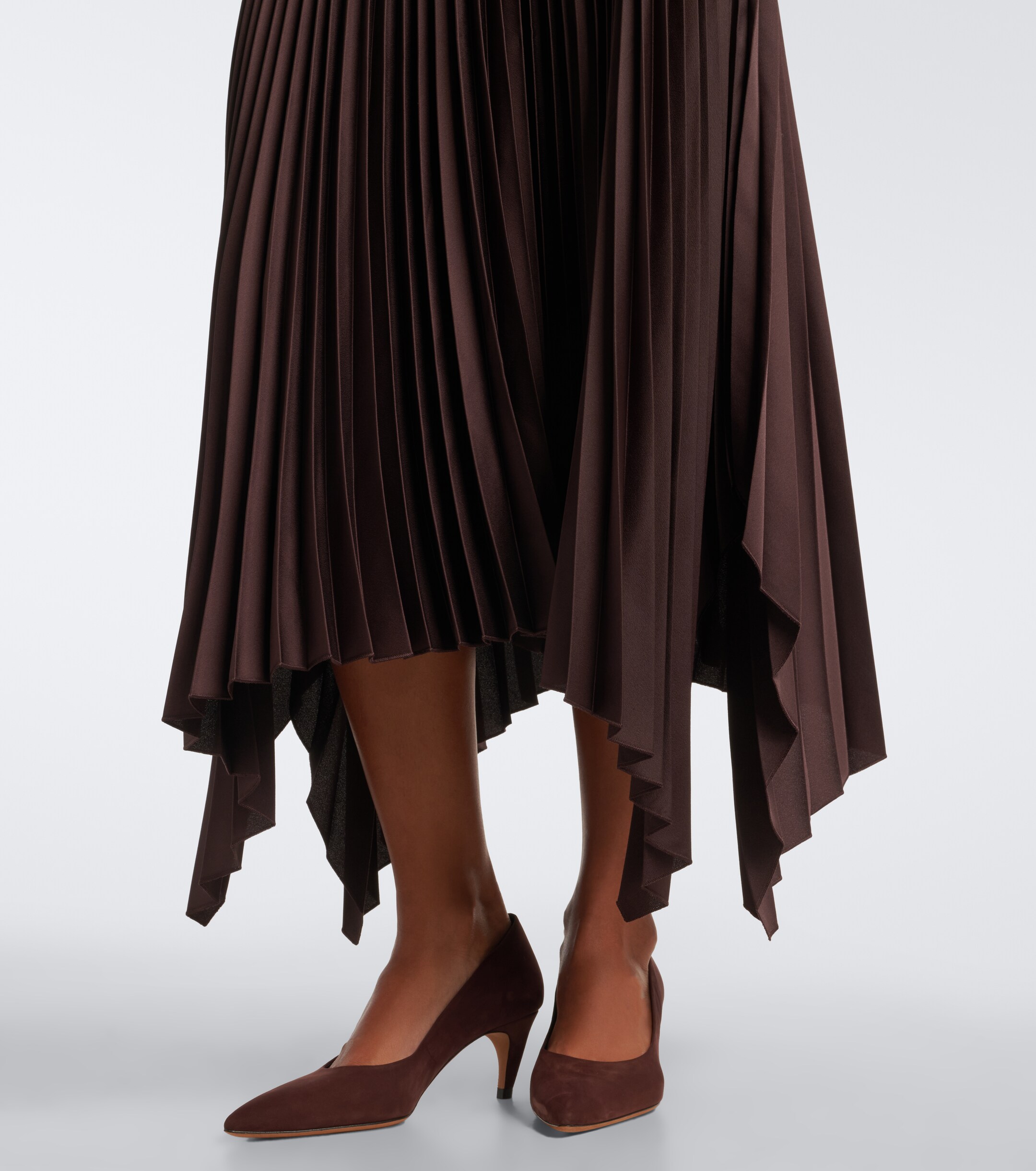 JOSEPH Joseph Ade asymmetric plissé midi skirt