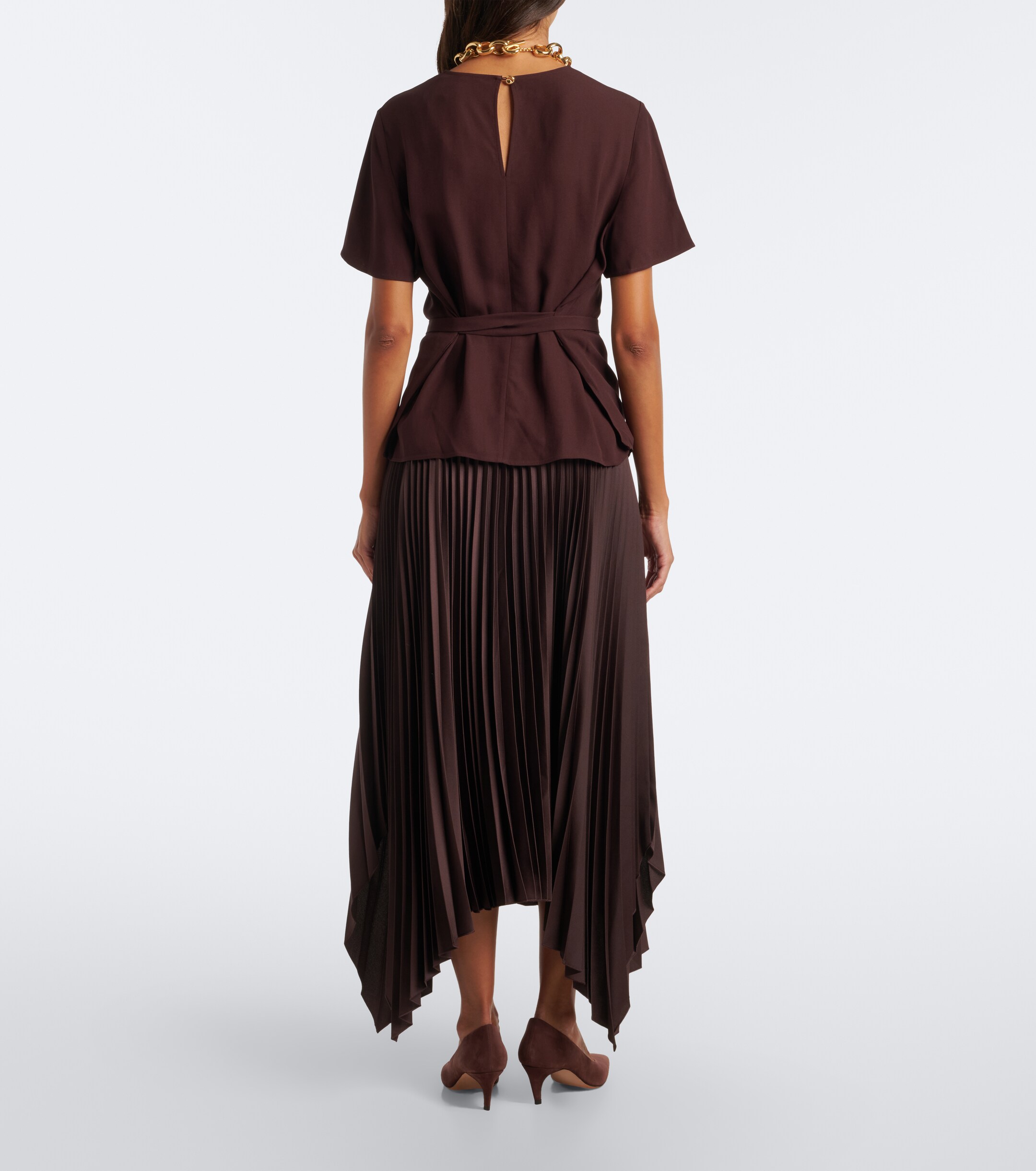 JOSEPH Joseph Ade asymmetric plissé midi skirt