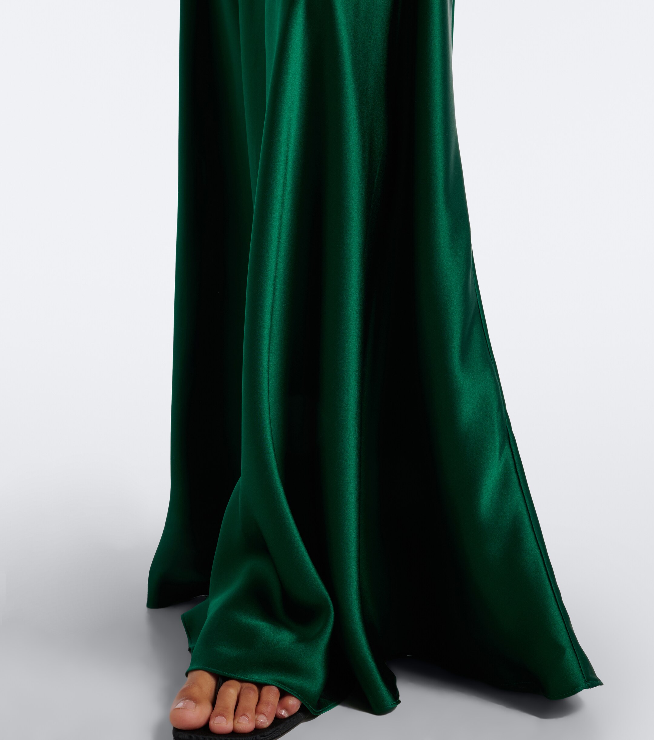 Rodarte Rodarte Lace-trimmed silk satin gown