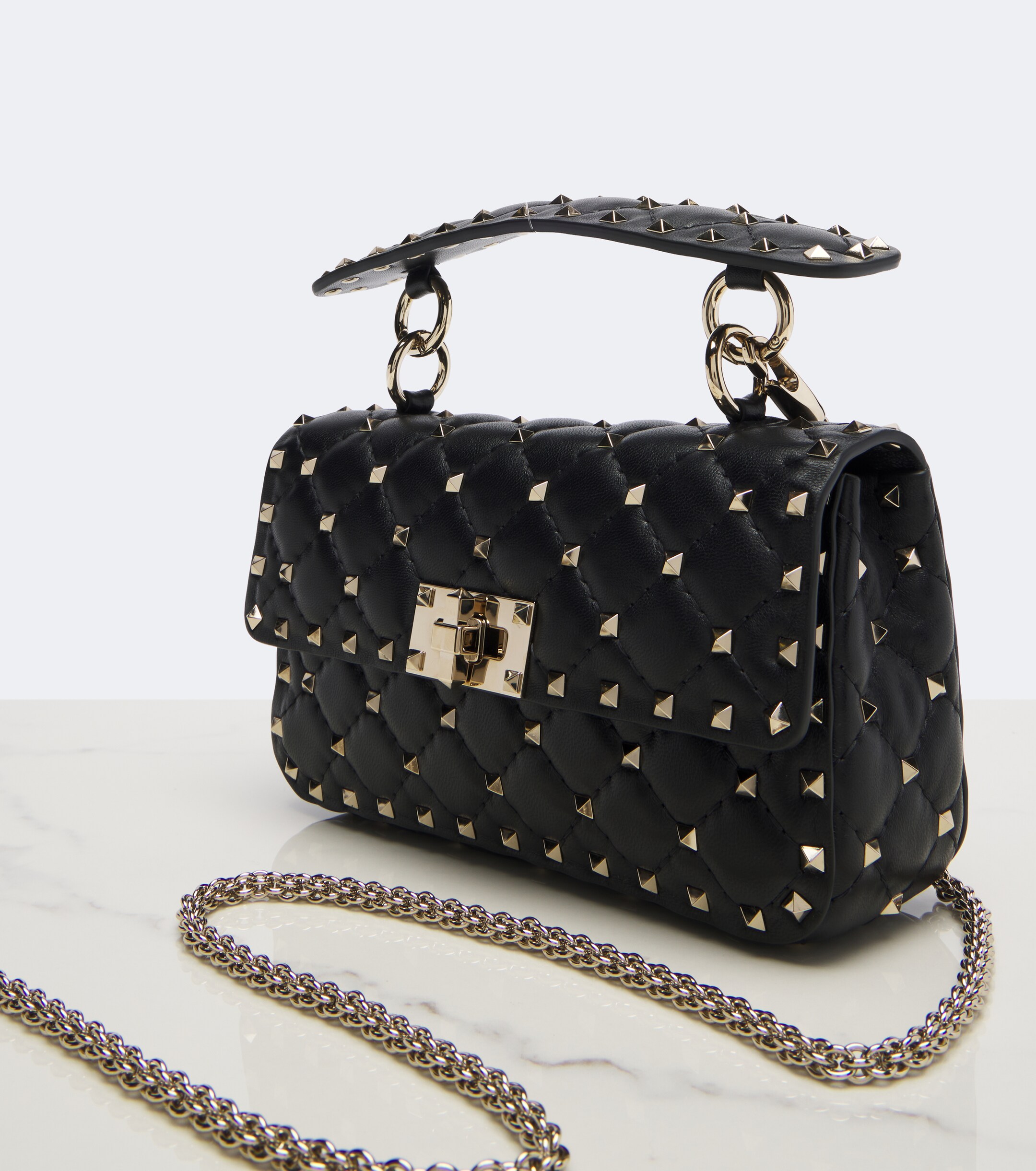 Valentino Garavani Rockstud Spike Small leather top-handle bag thumbnail