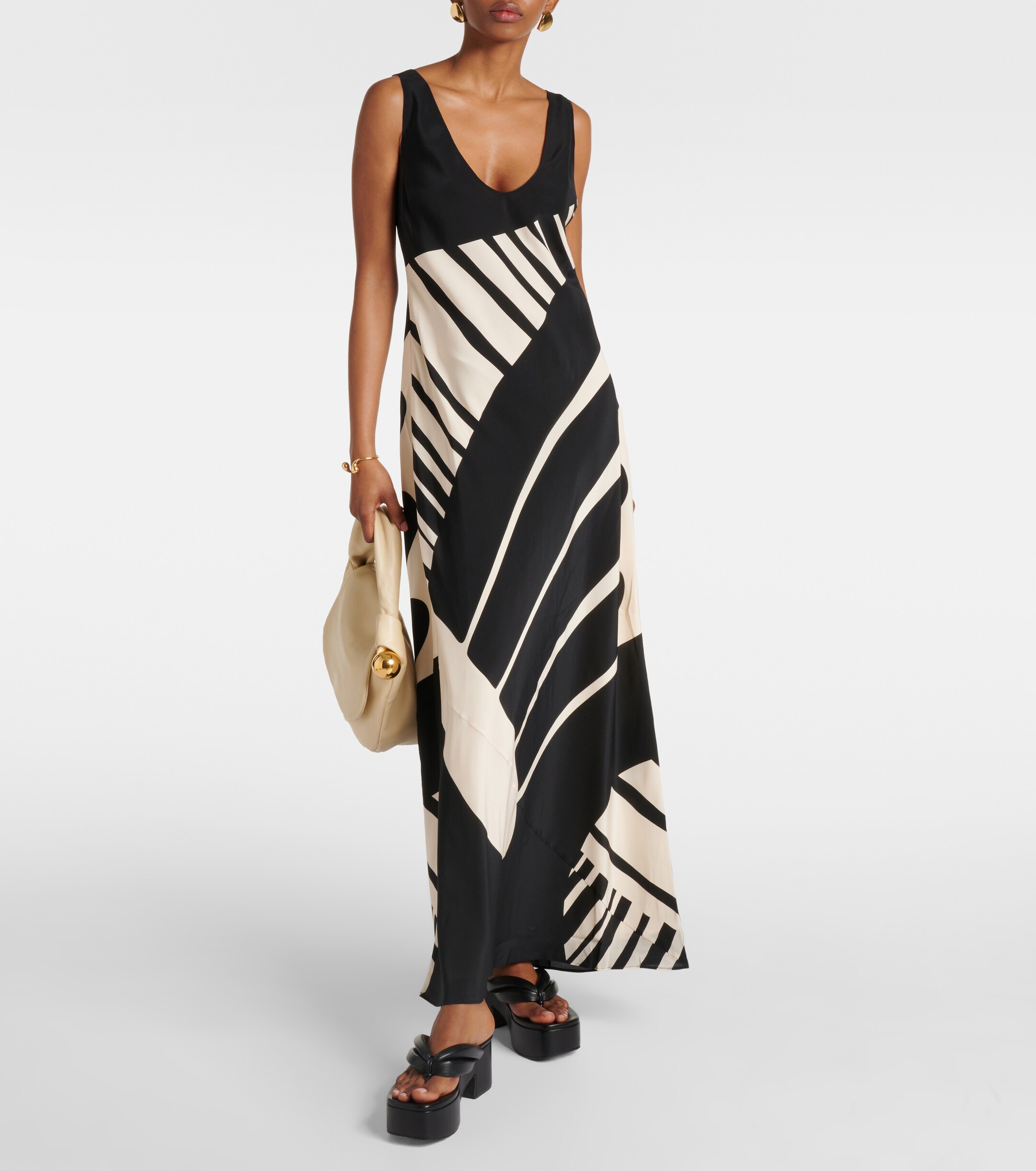 SIR. Arte printed silk satin maxi dress