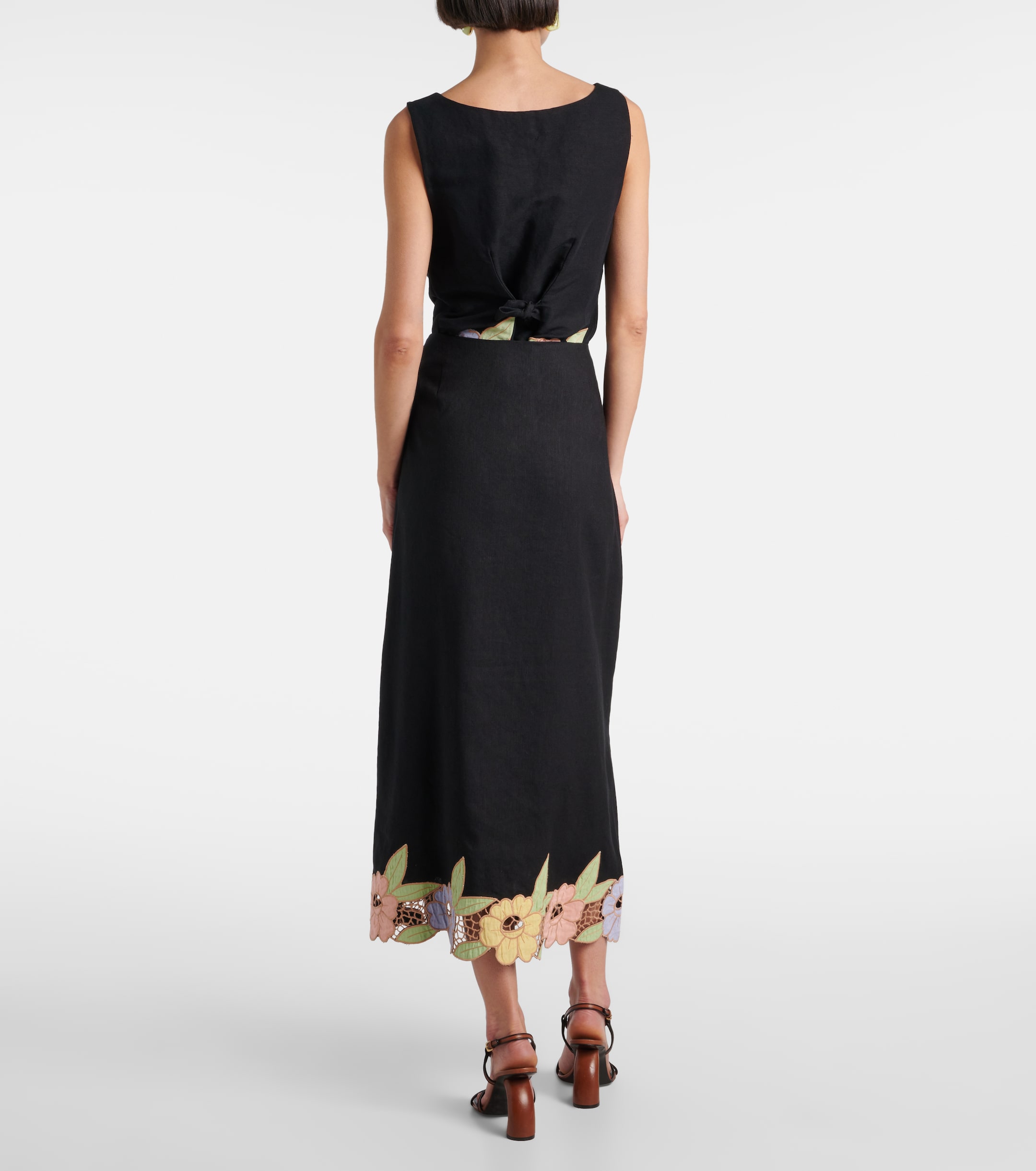 RIXO - Serano cutout linen-blend top | Plush