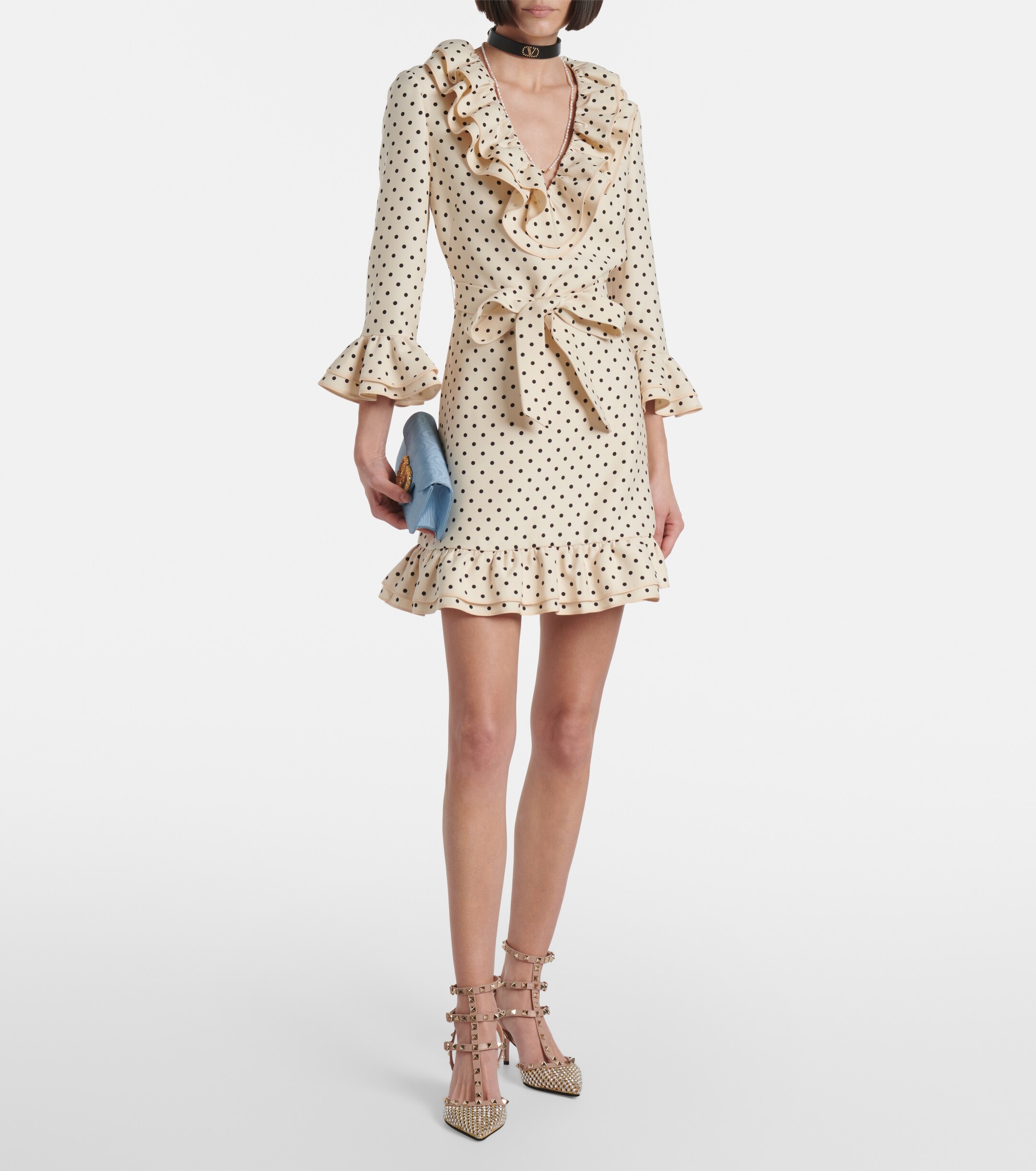 Valentino Garavani Rockstud 60 embellished leather slingback pumps thumbnail