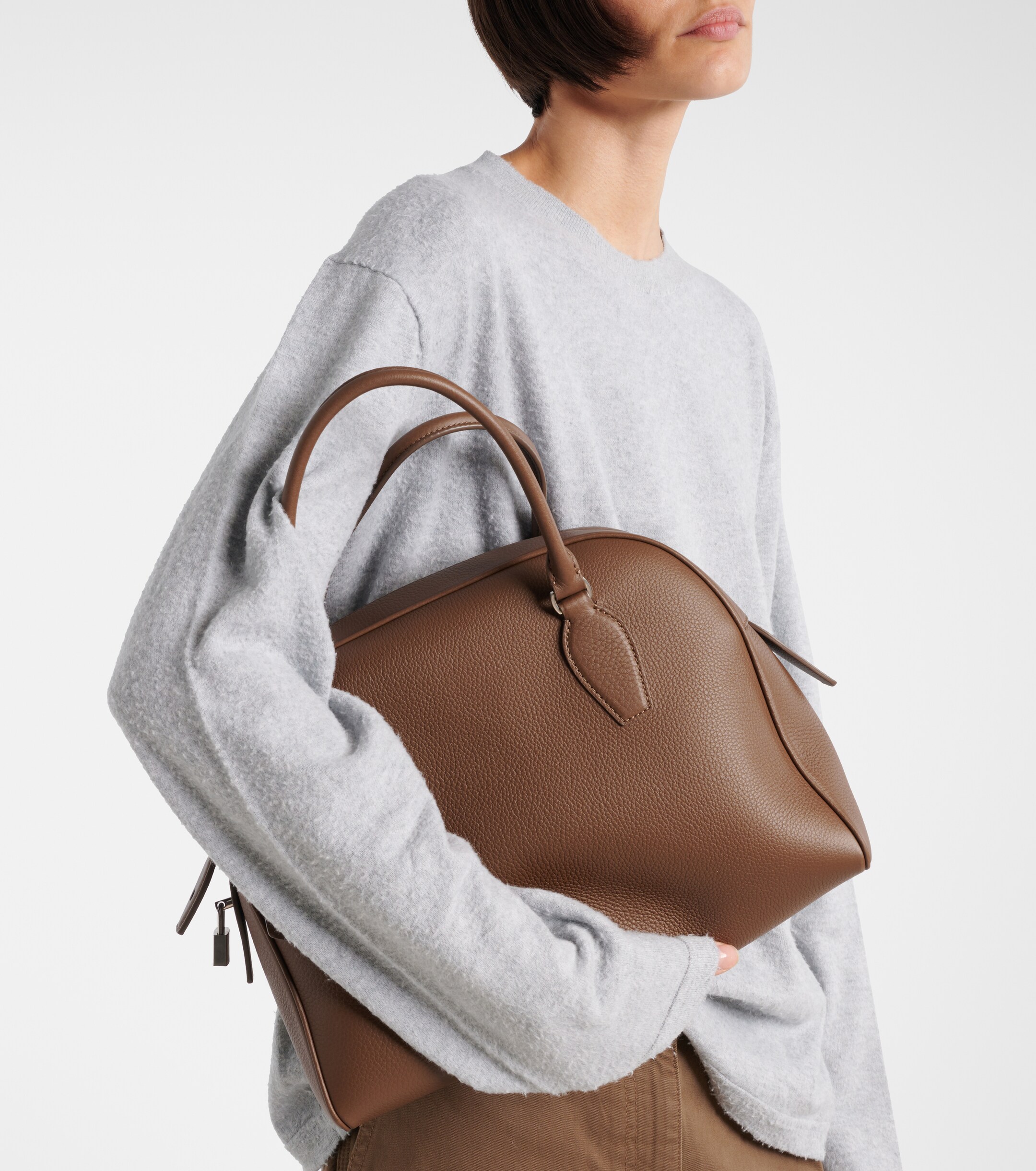 The Row India 12 Medium leather tote bag
