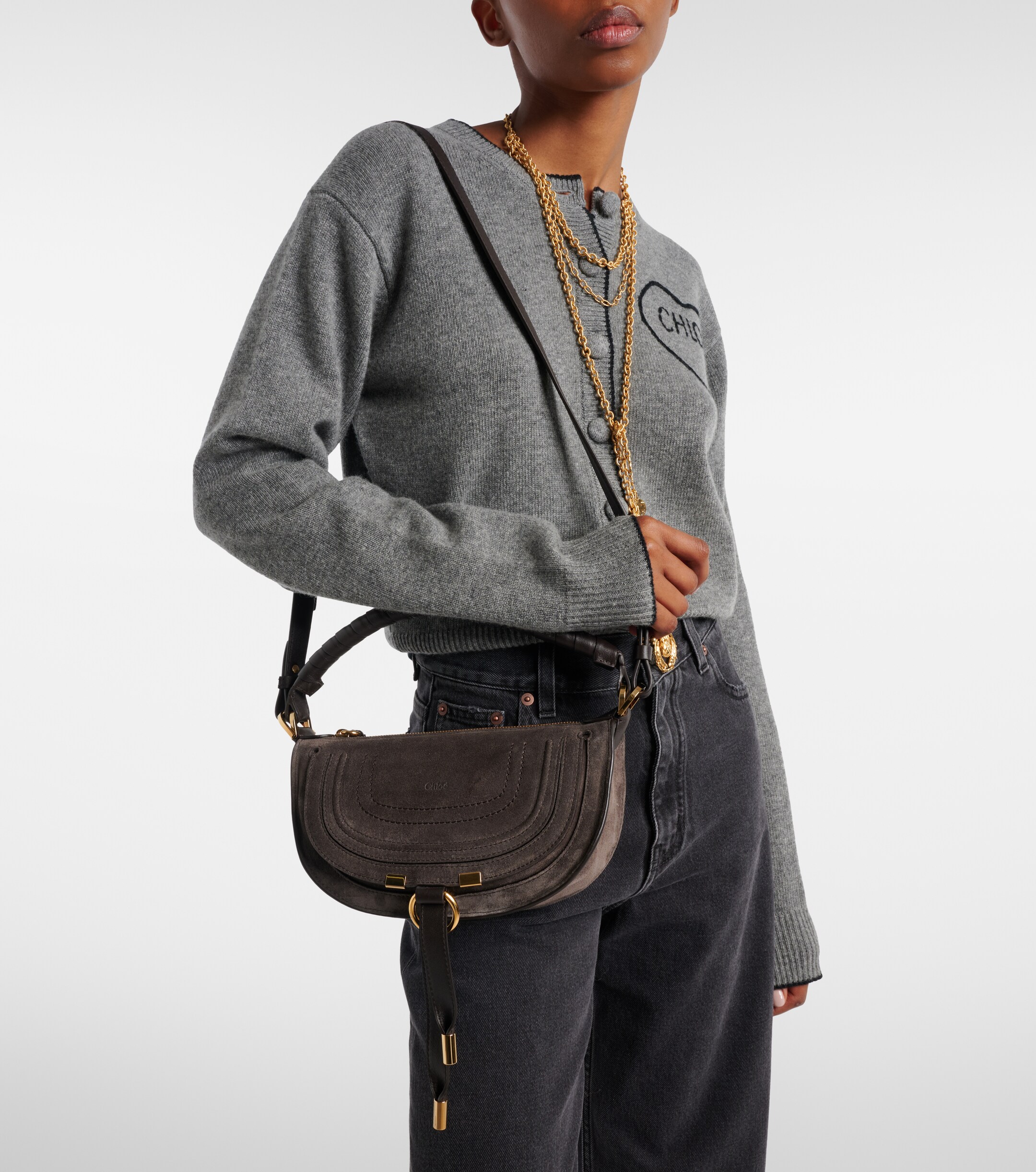 Chloé Marcie Mini suede shoulder bag