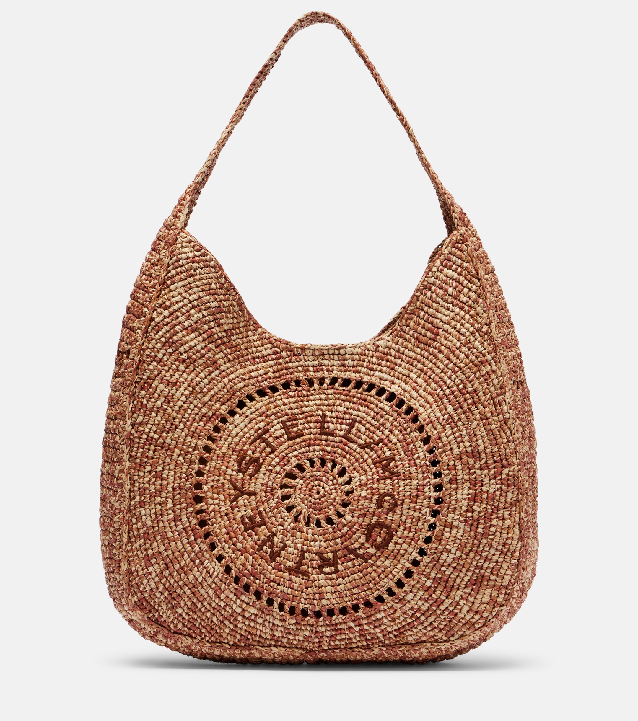 Stella McCartney Logo Small raffia shoulder bag