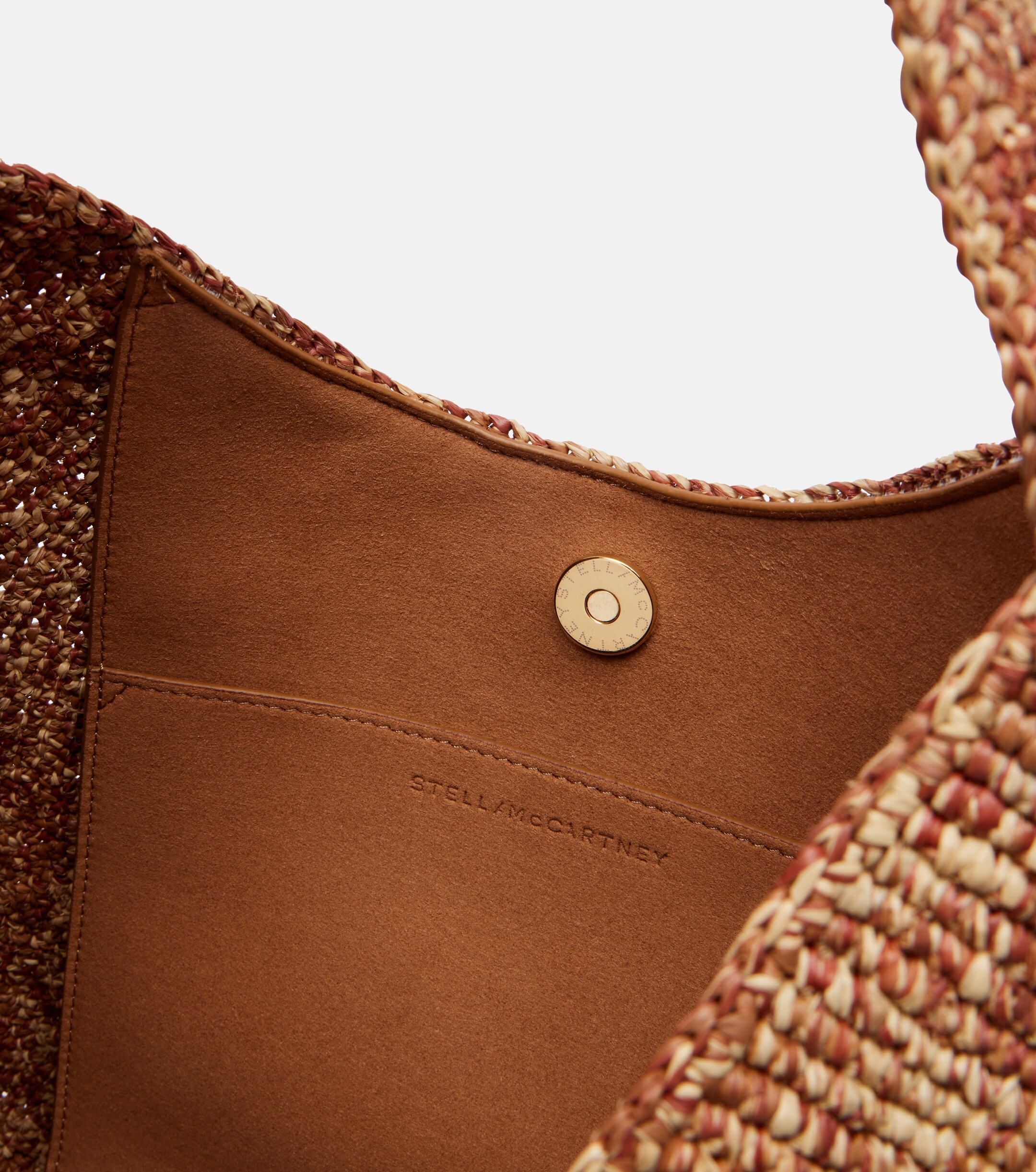 Stella McCartney Logo Small raffia shoulder bag