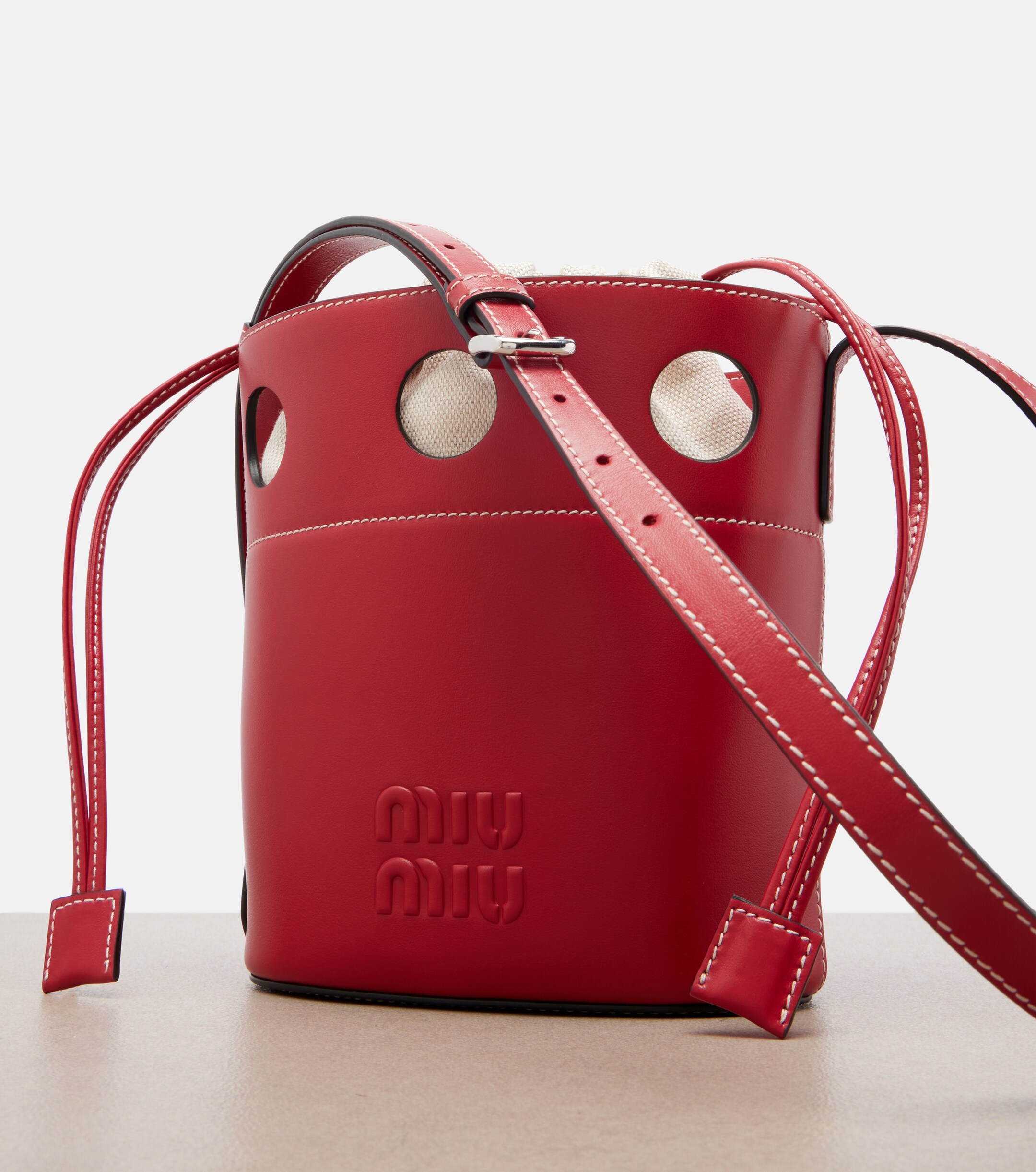Miu Miu Cutout leather bucket bag