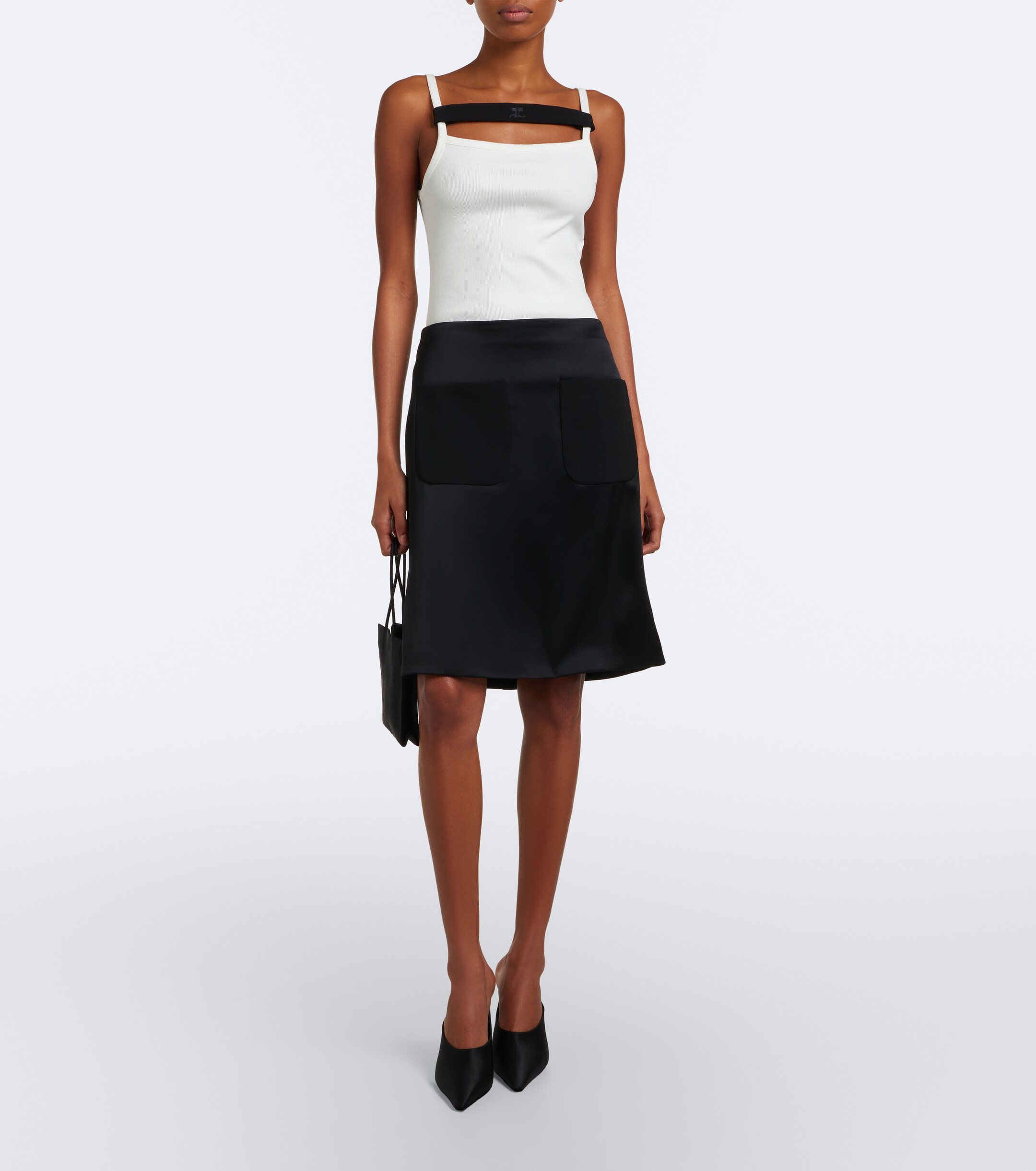 Courrèges Courrèges Satin pencil skirt