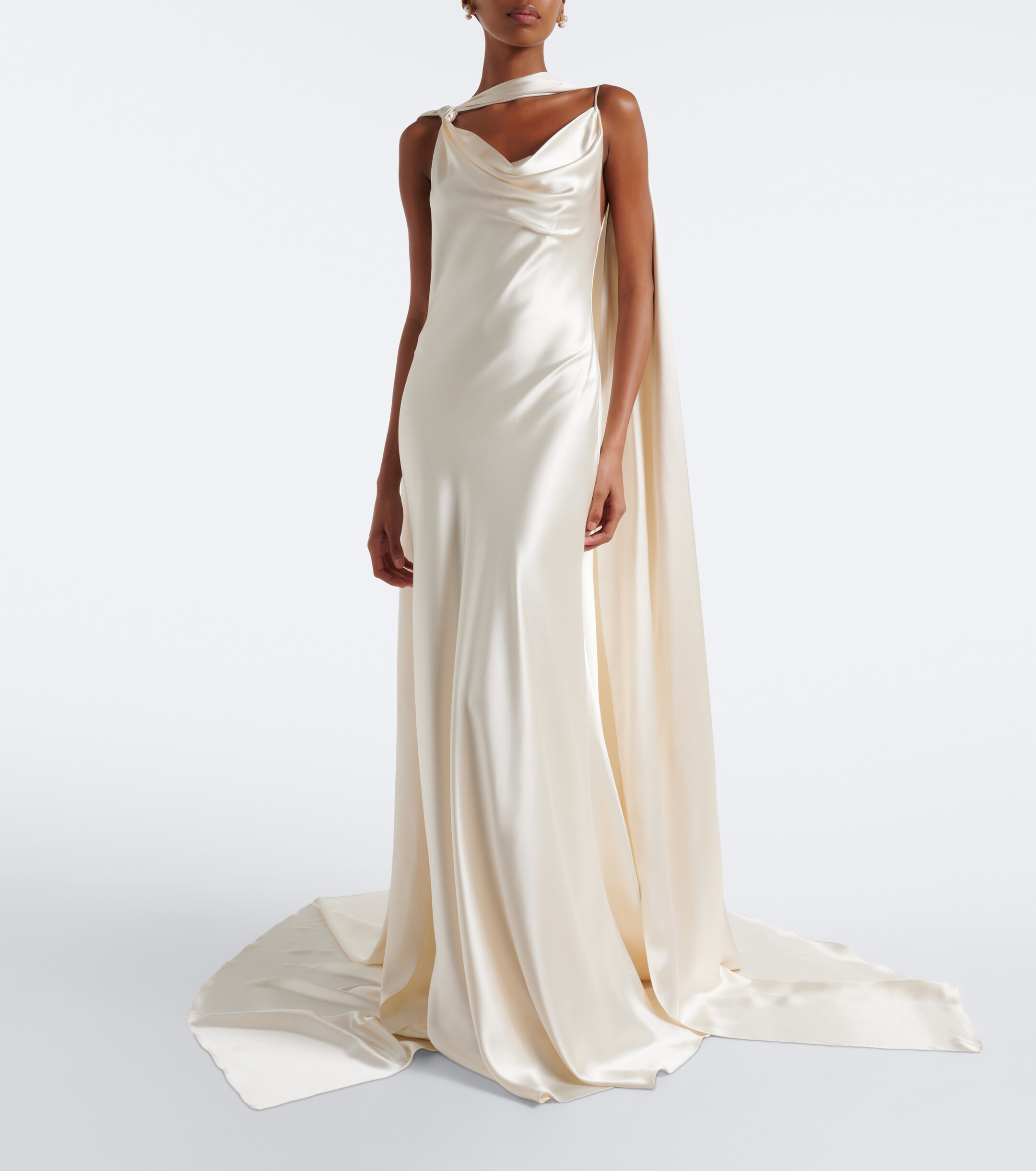 Danielle Frankel Danielle Frankel Bridal Aiden scarf-detail silk satin gown