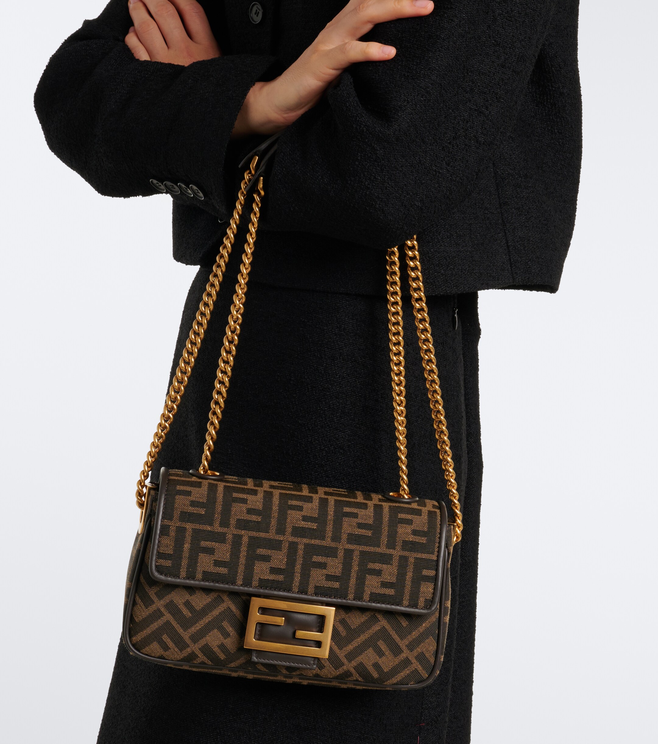 Fendi Fendi Baguette Mini FF Zucca shoulder bag