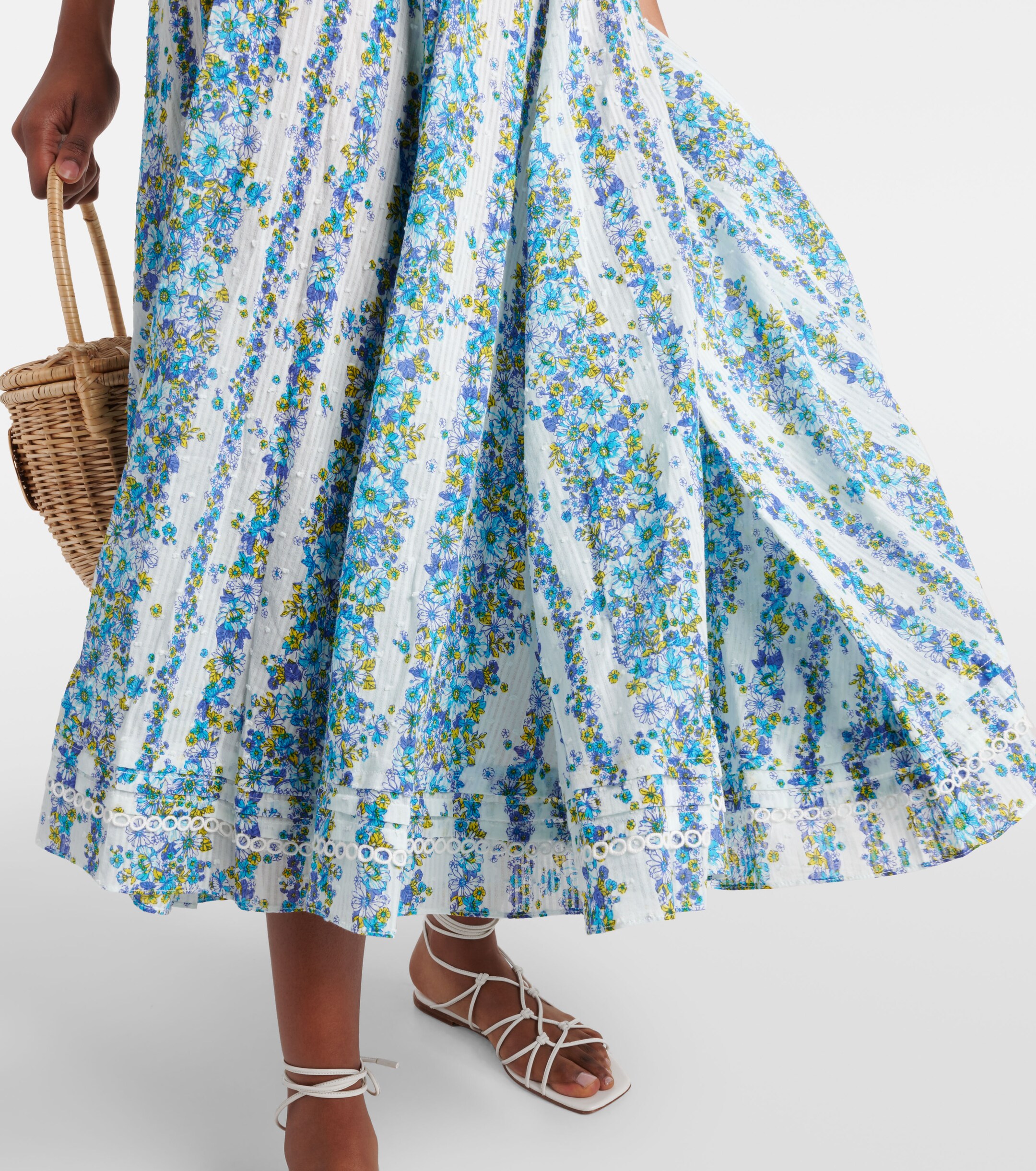 Poupette St Barth Beth floral halterneck cotton midi dress thumbnail