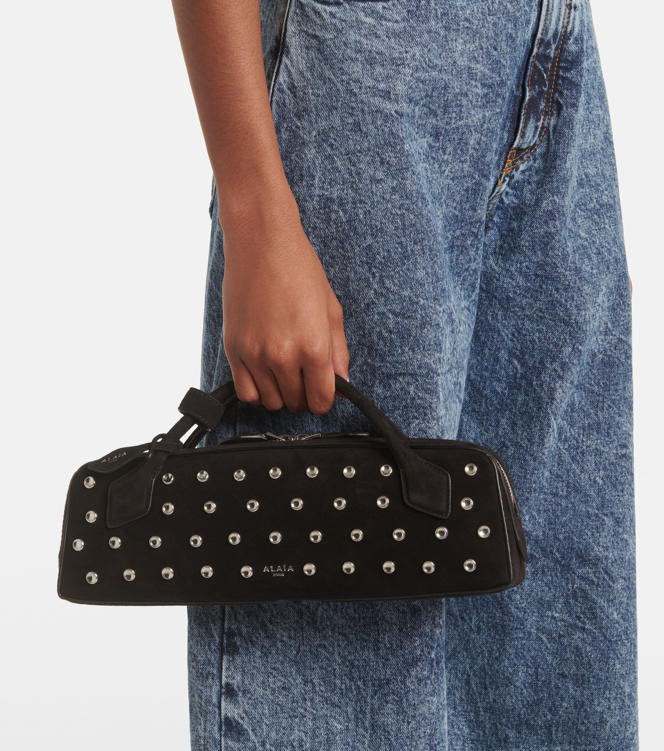 Alaïa Le Teckel studded leather clutch