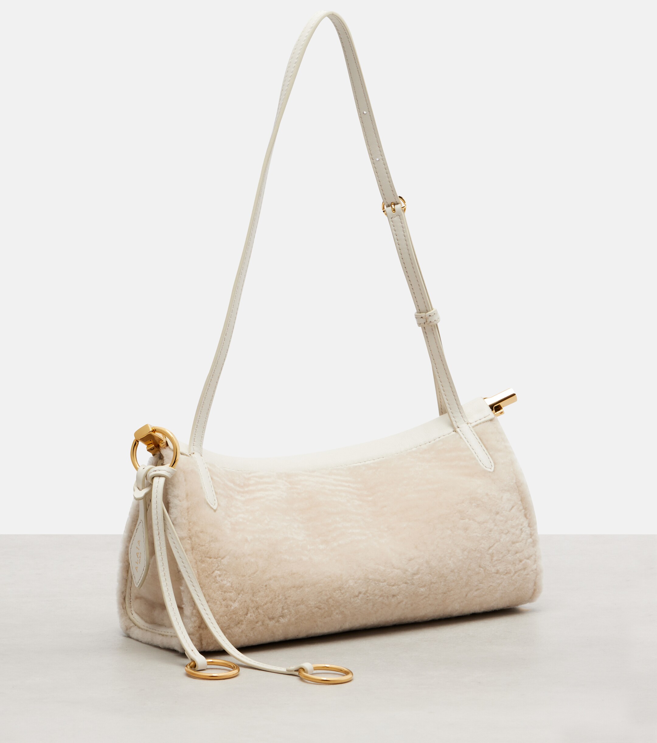 Alaïa Le Click East West Small shearling shoulder bag