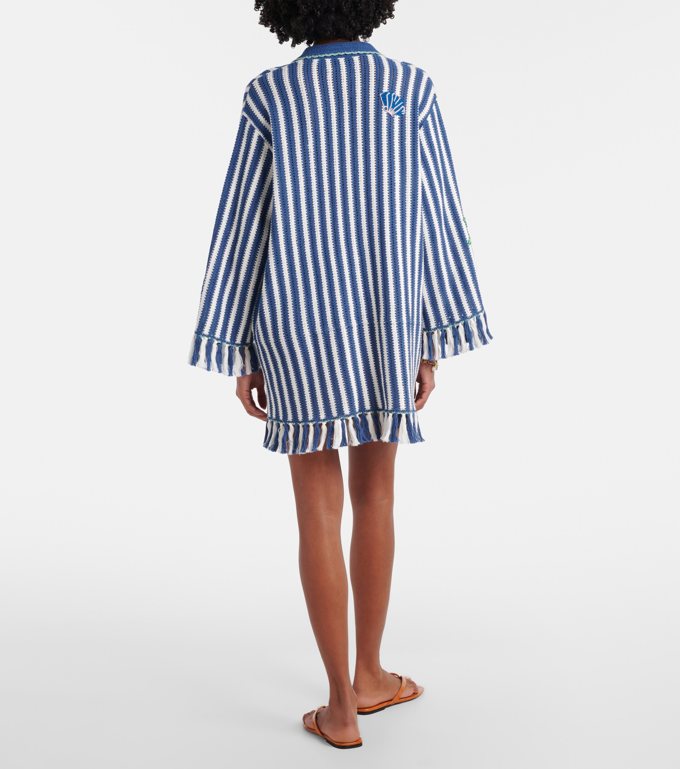 Alémais Alémais Crochet striped cotton minidress