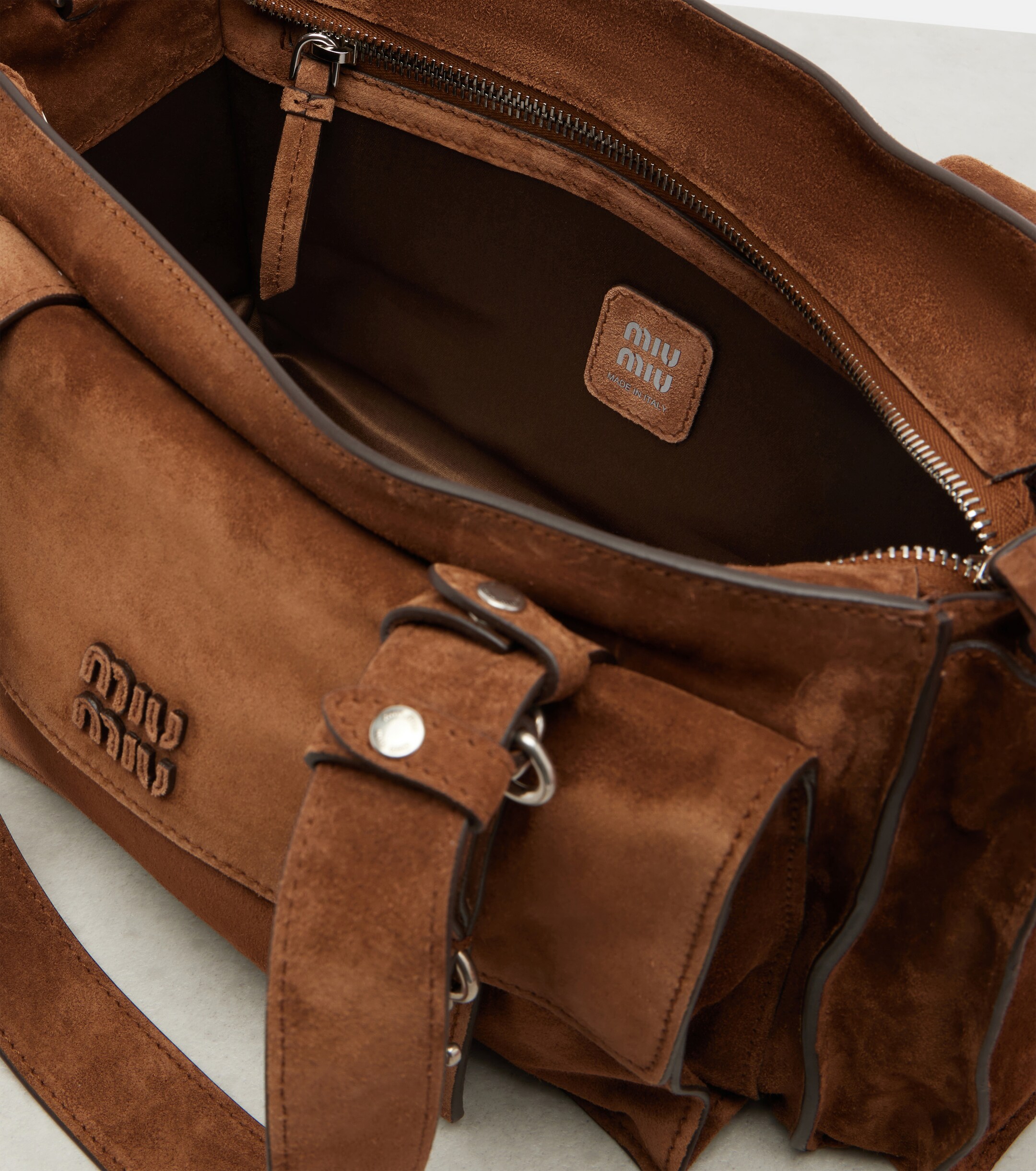 Miu Miu Utilitaire suede shoulder bag