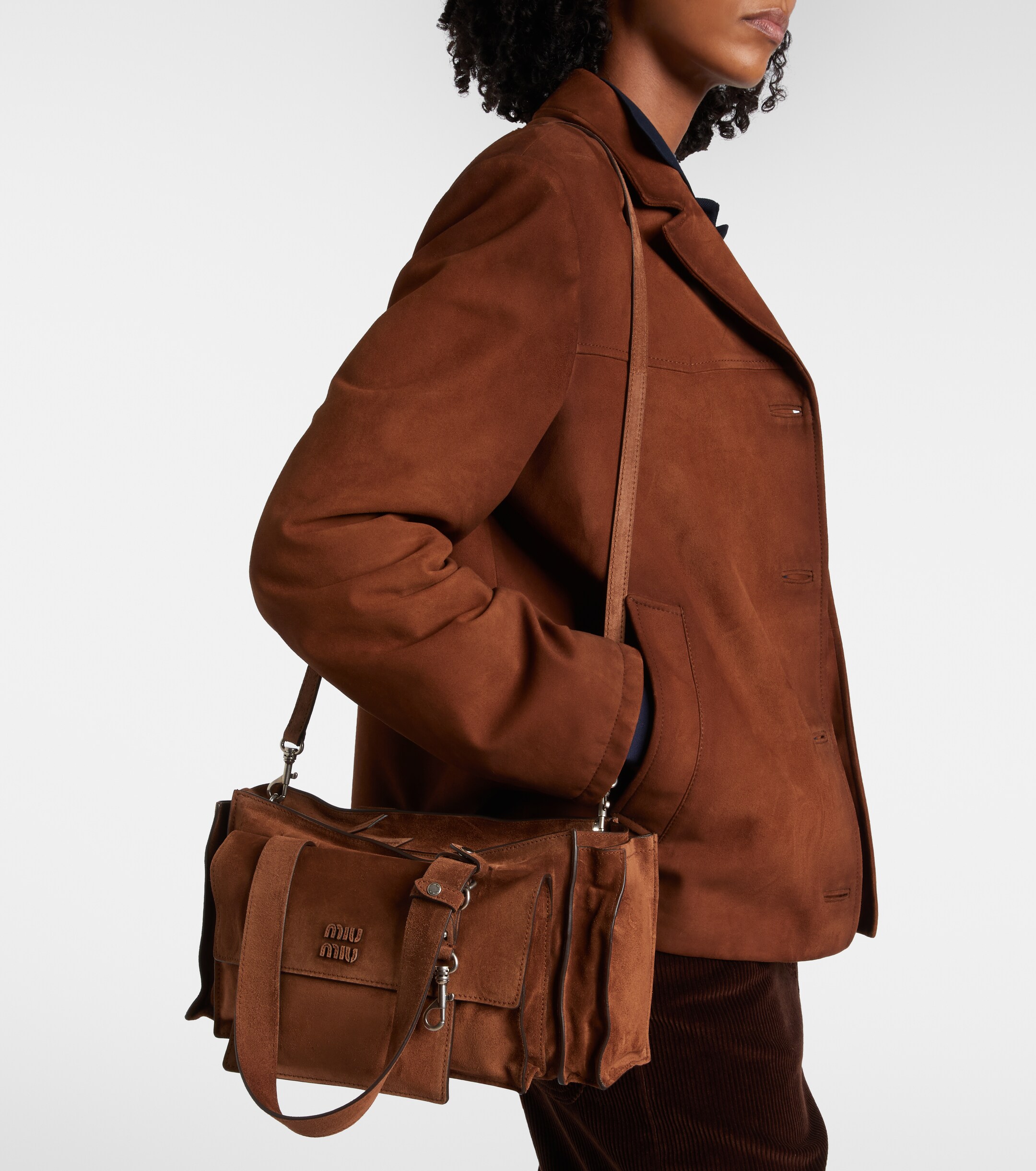 Miu Miu Utilitaire suede shoulder bag