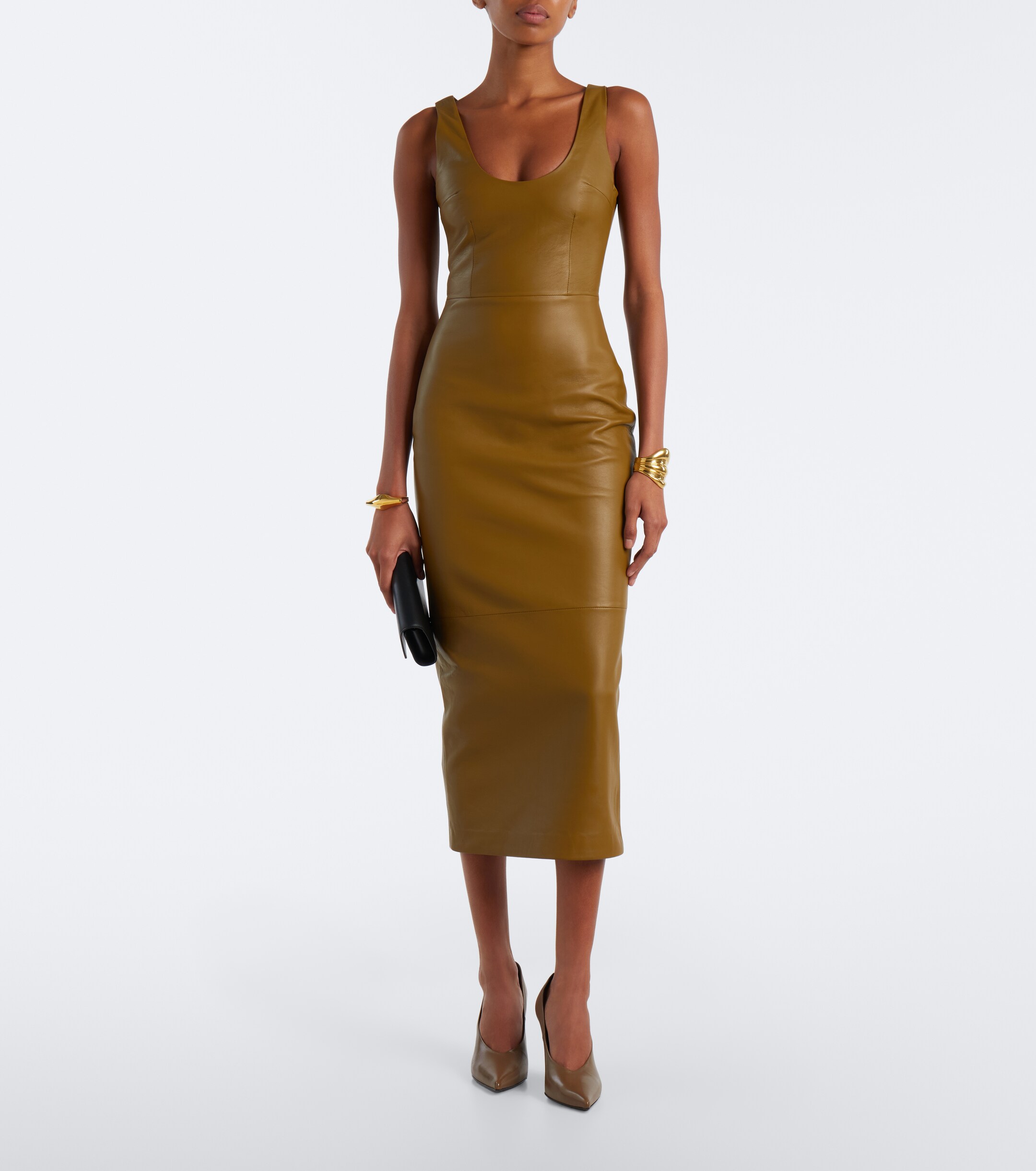 Alex Perry Alex Perry Leather midi dress