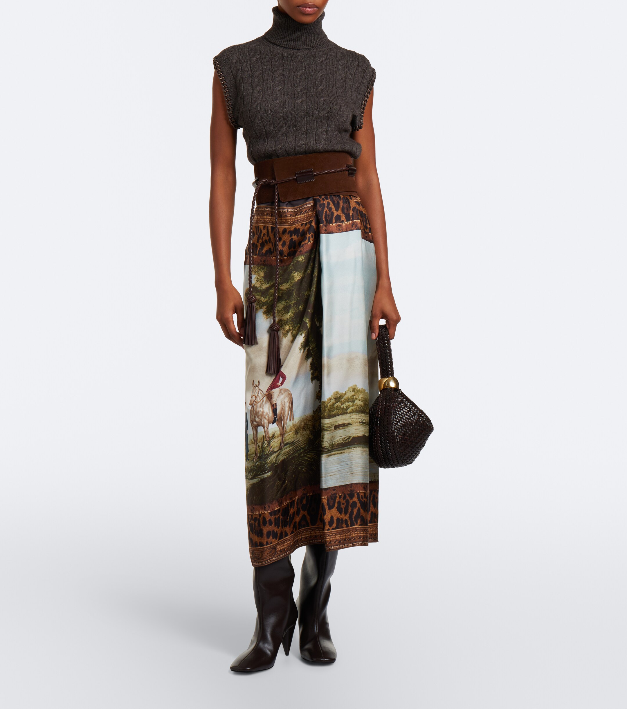 Ralph Lauren Collection Ralph Lauren Collection Debbie printed silk twill midi skirt