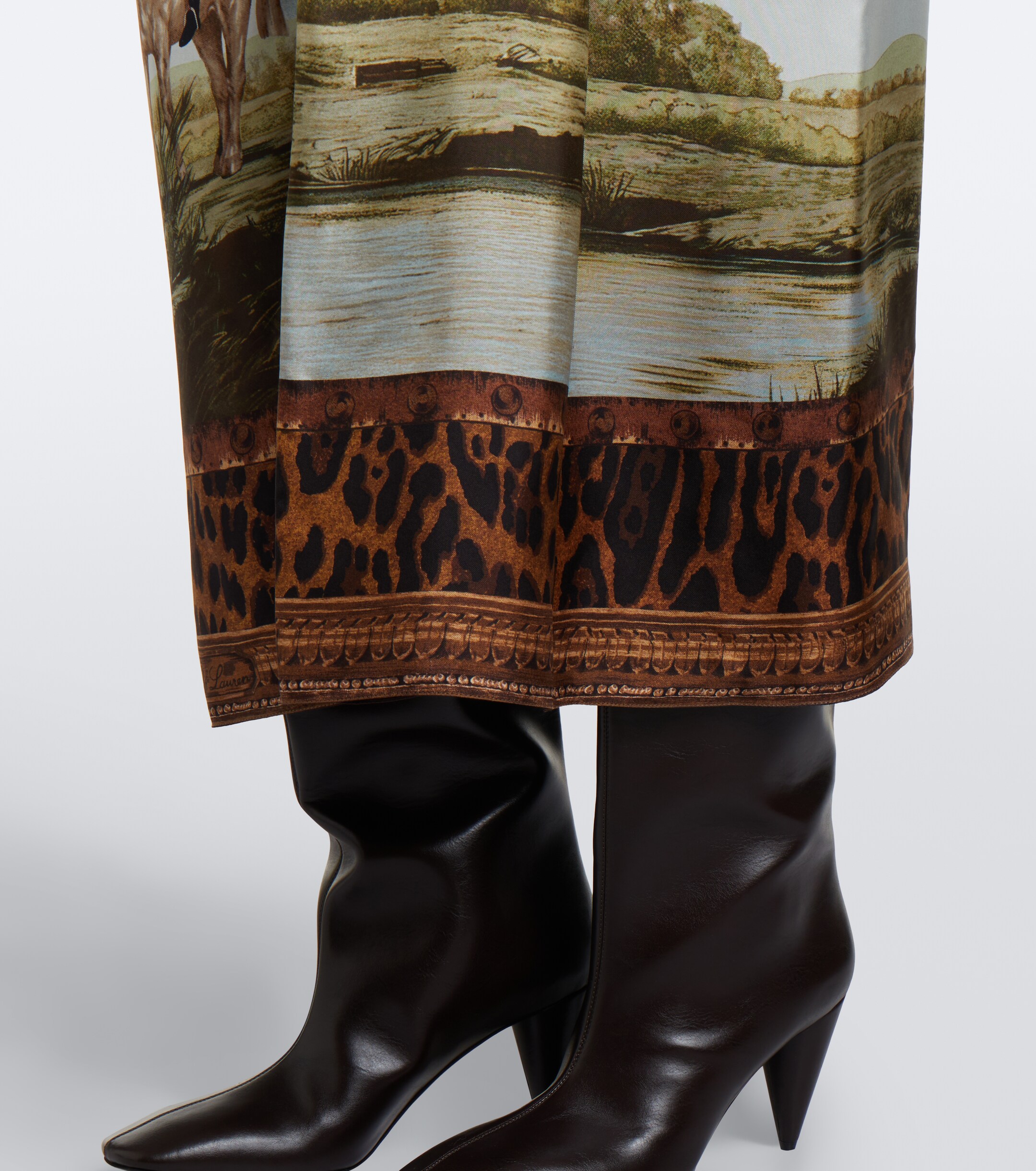 Ralph Lauren Collection Ralph Lauren Collection Debbie printed silk twill midi skirt