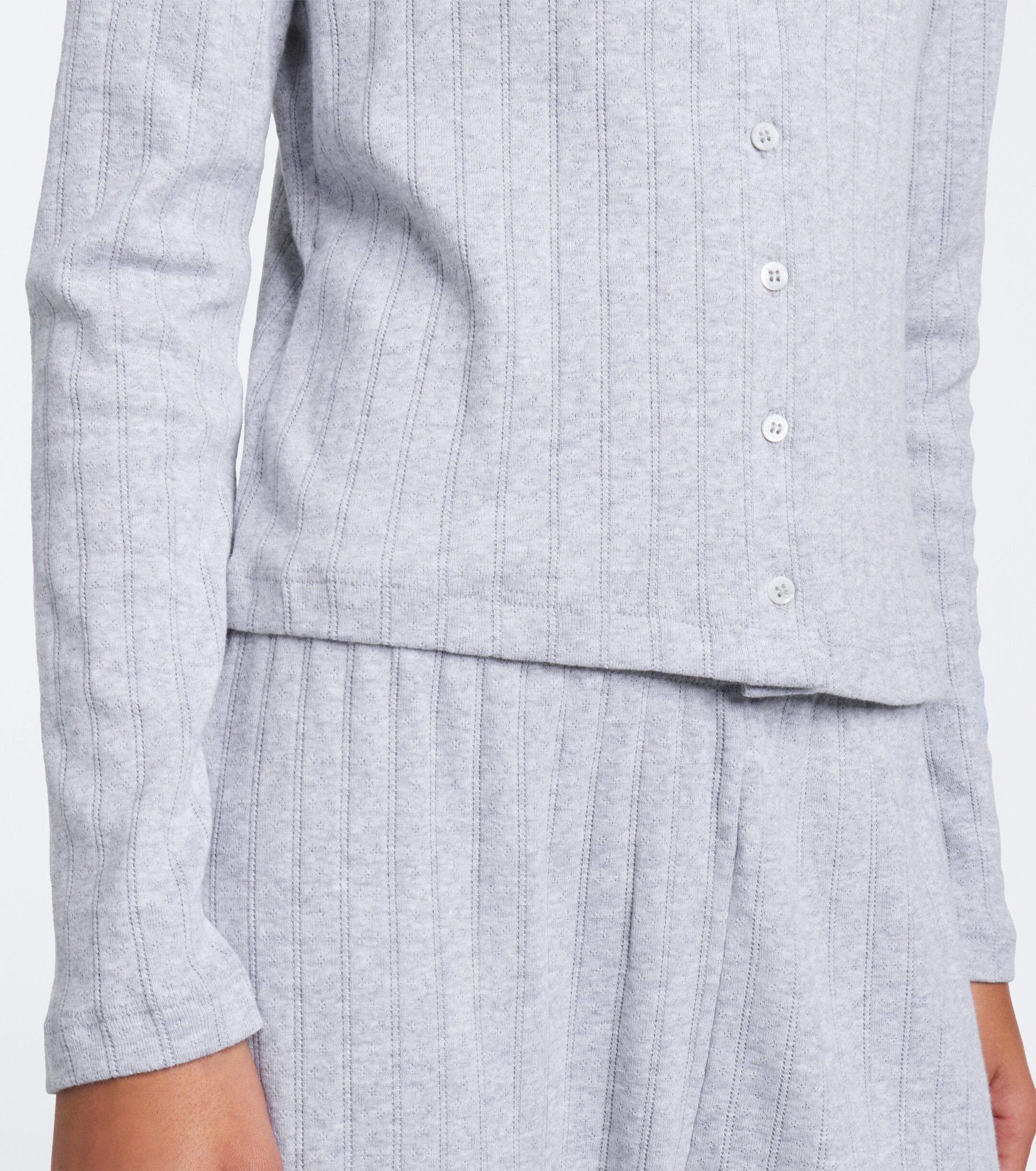 LESET Leset Pointelle scalloped cotton cardigan