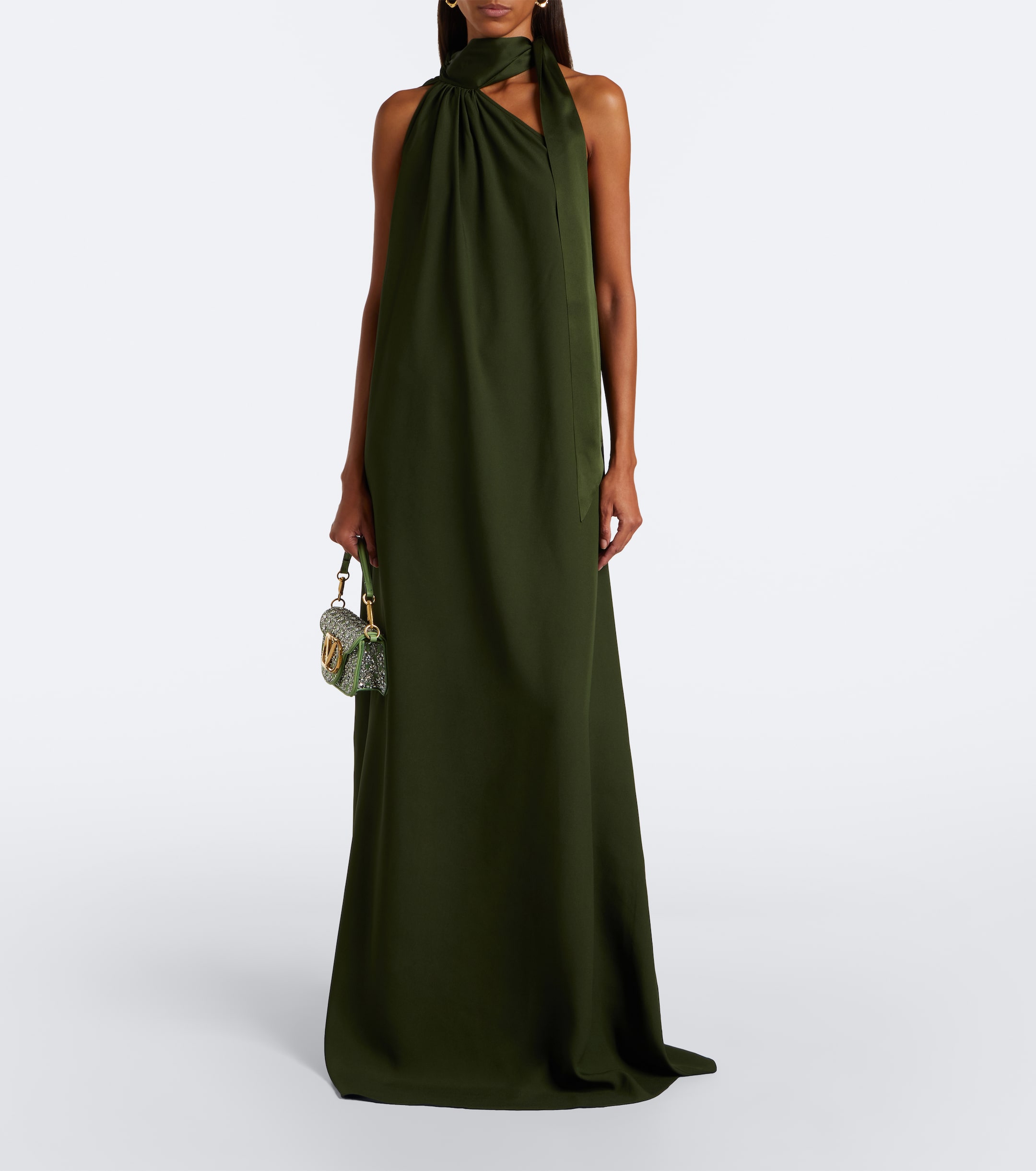 Taller Marmo Taller Marmo Astor scarf-detail one-shoulder gown